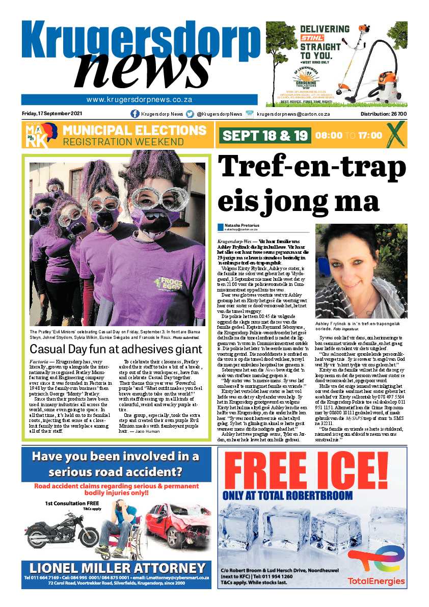 Krugersdorp News 17 September 2021 page 1