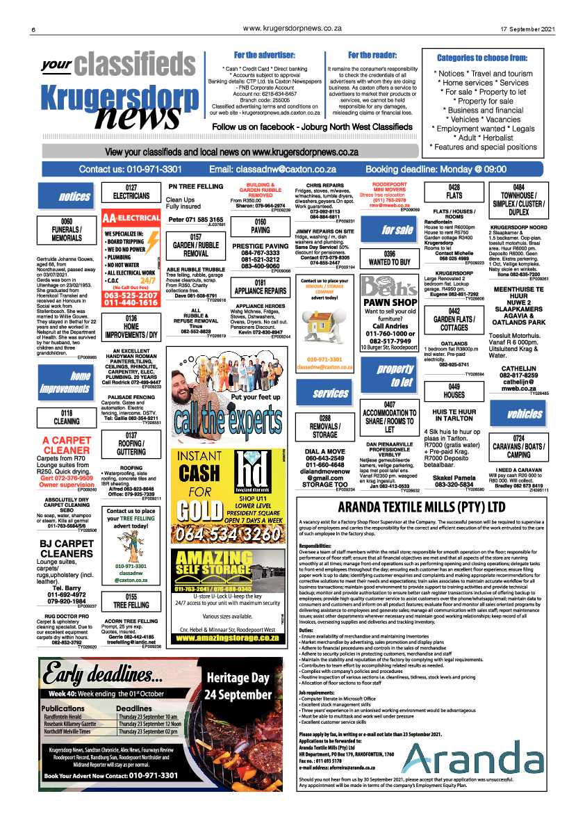 Krugersdorp News 17 September 2021 page 6
