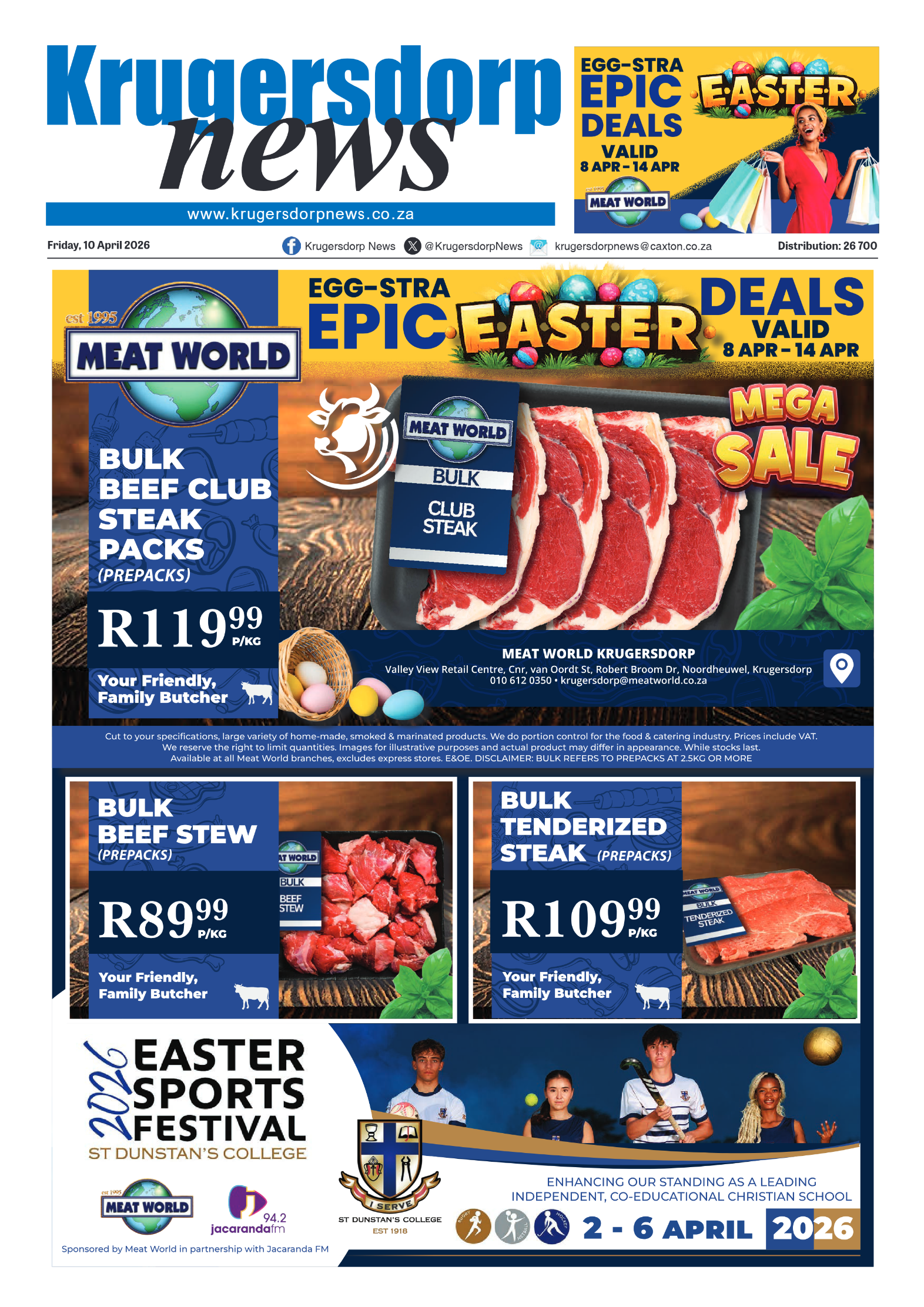 Krugersdorp News 10 April 2026 page 1