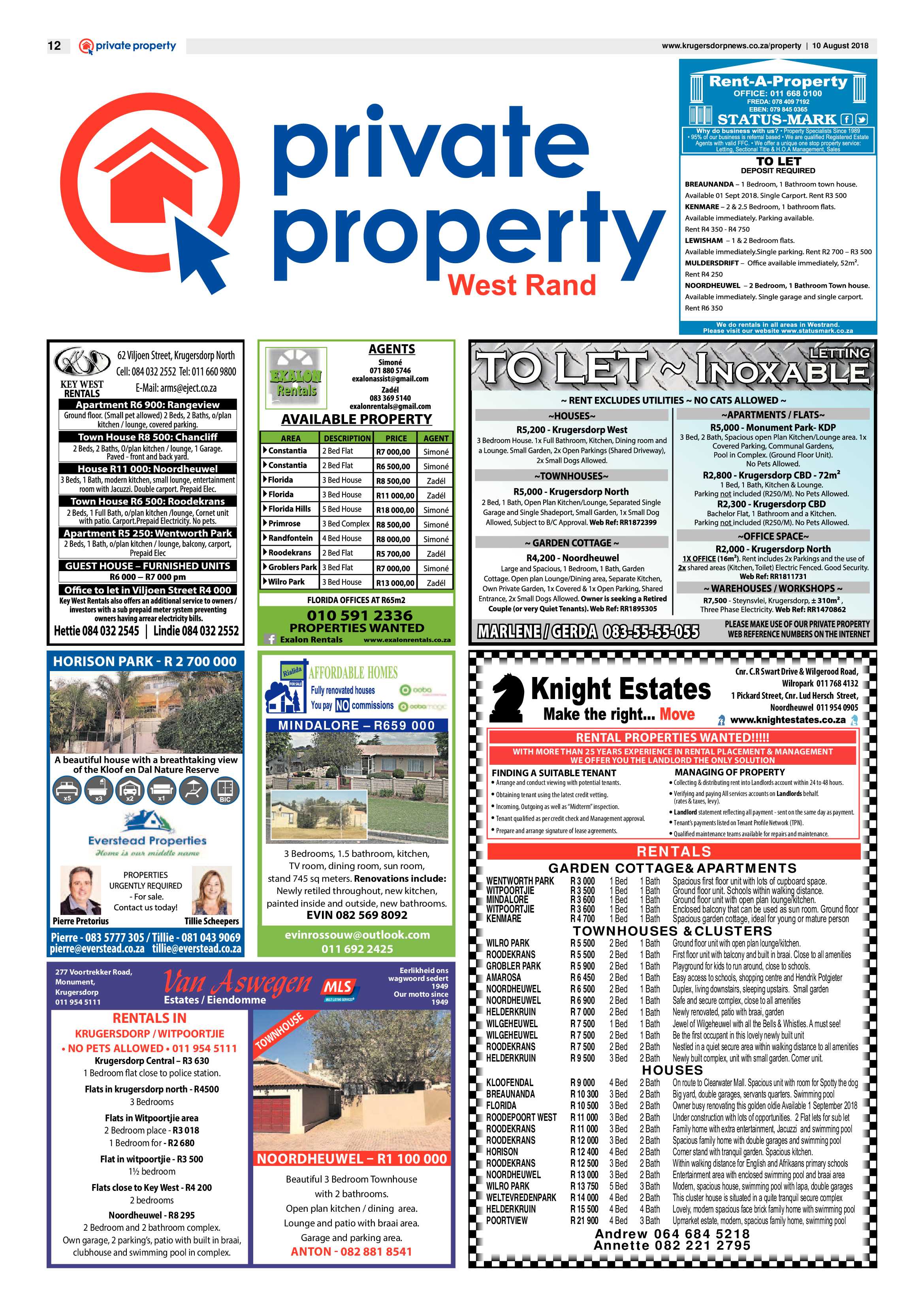 Krugersdorp News 10 August 2018 page 12