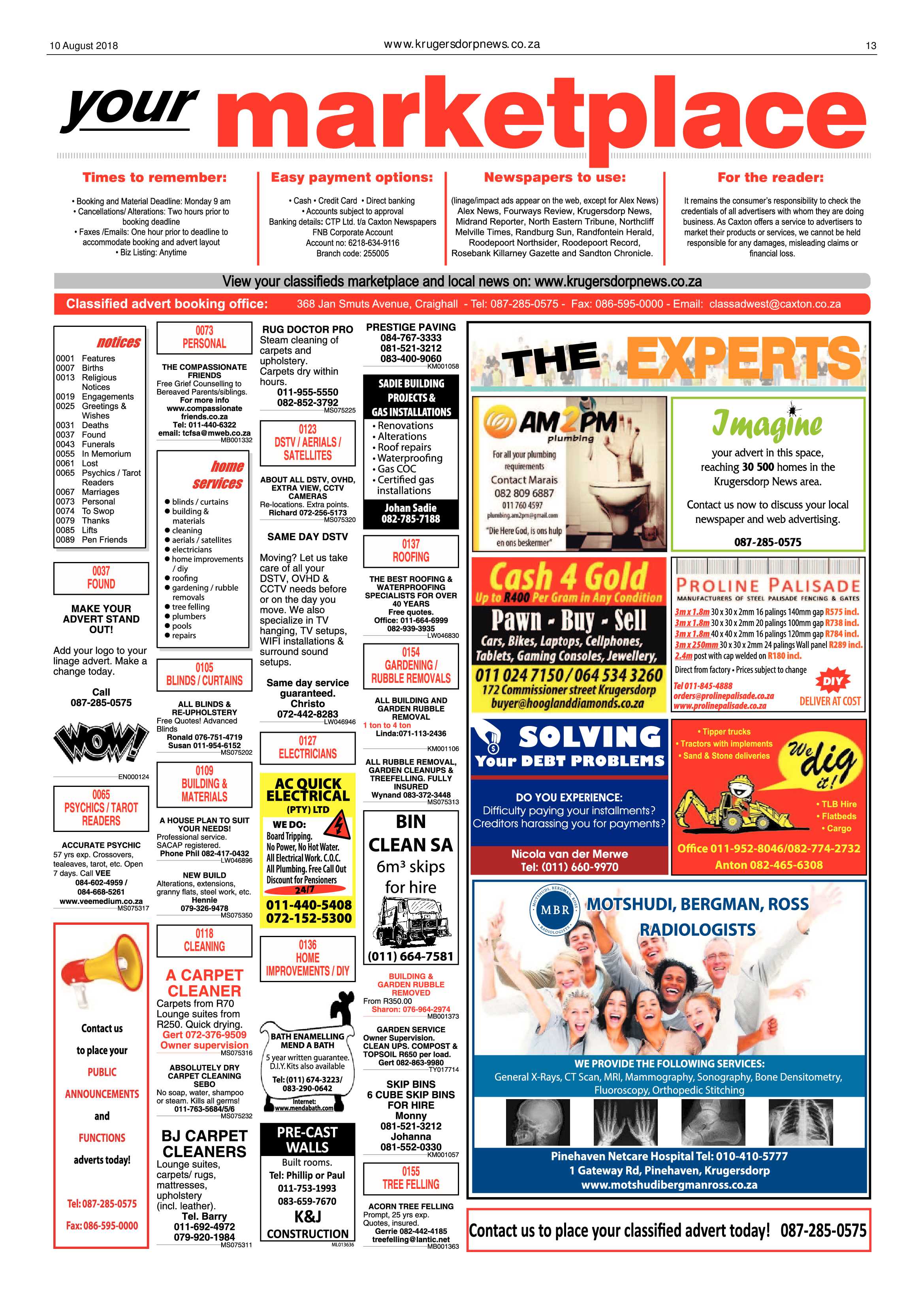 Krugersdorp News 10 August 2018 page 13