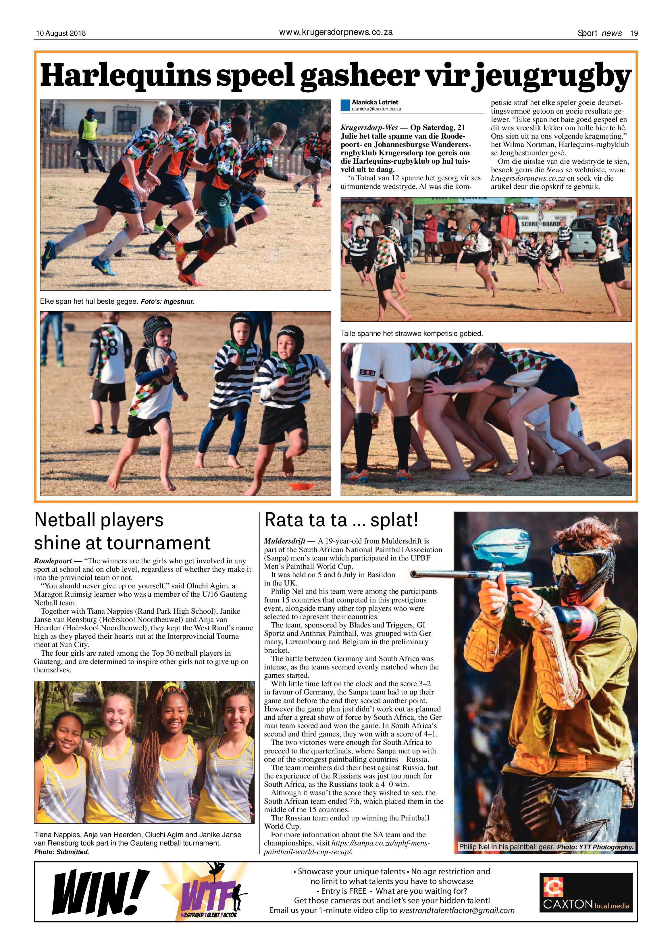 Krugersdorp News 10 August 2018 page 19