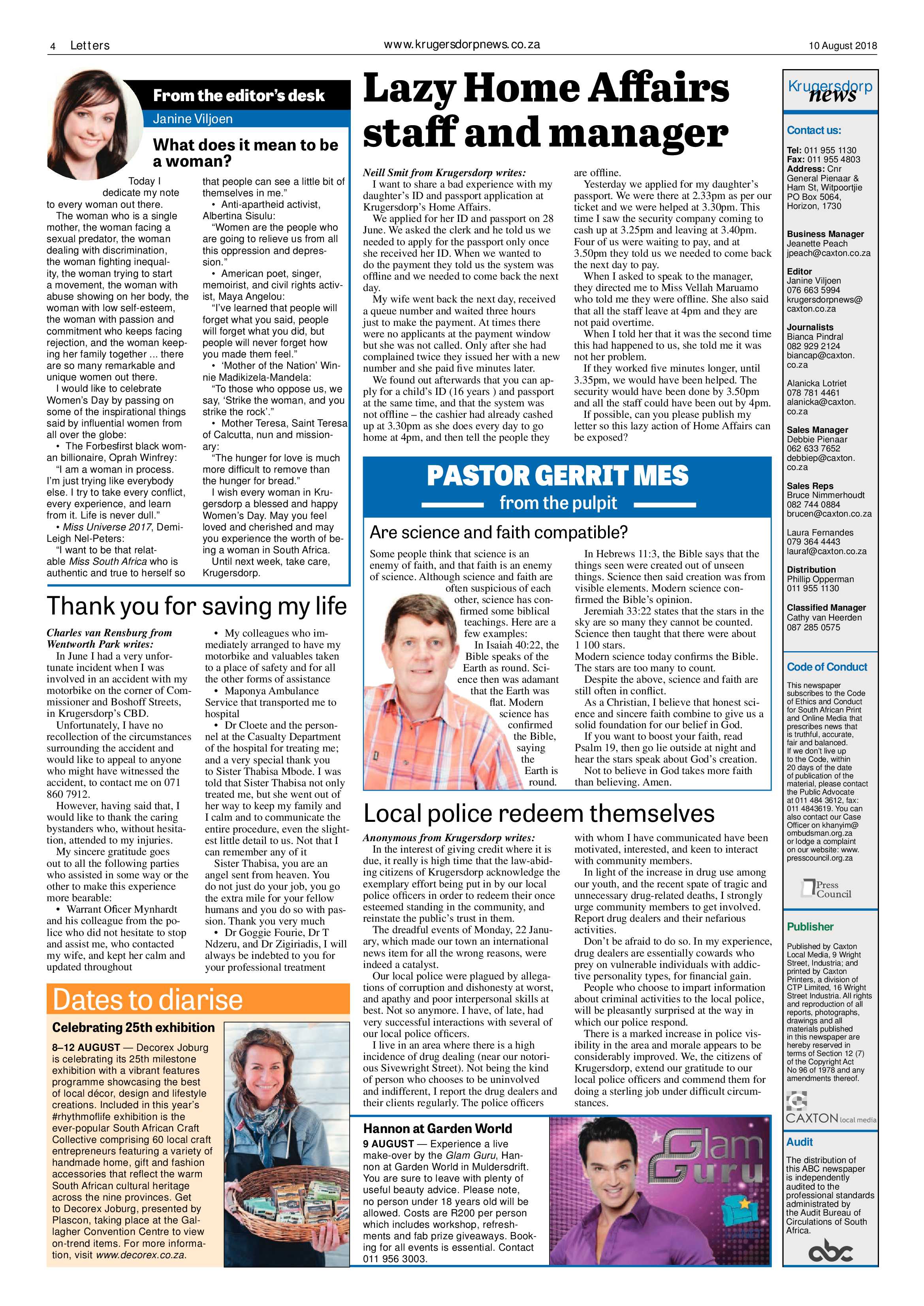Krugersdorp News 10 August 2018 page 4