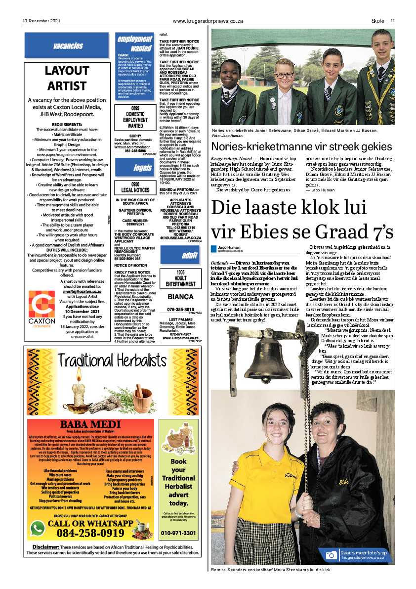 Krugersdorp News 10 December 2021 page 13