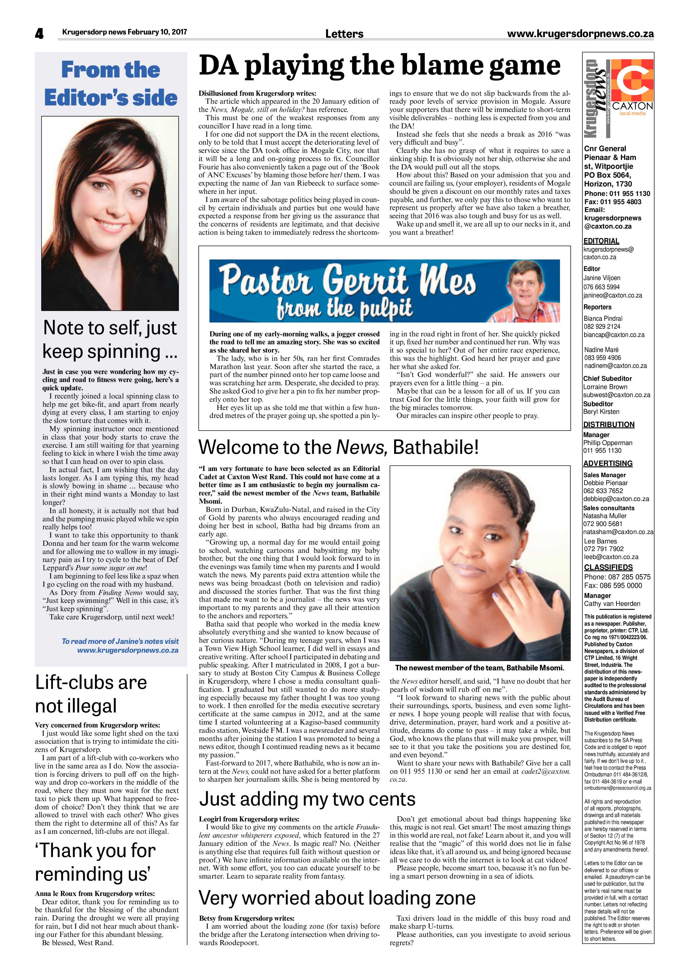 Krugersdorp News 10 February 2017 page 4