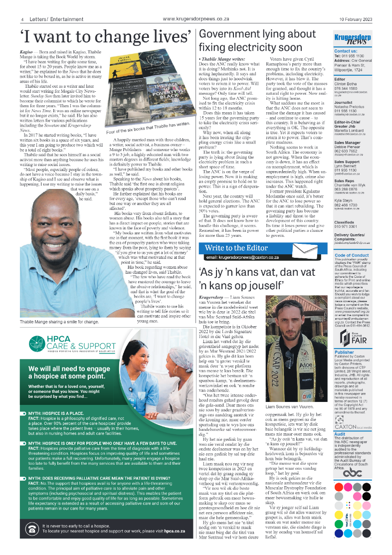 Krugersdorp News 10 February 2023 page 4