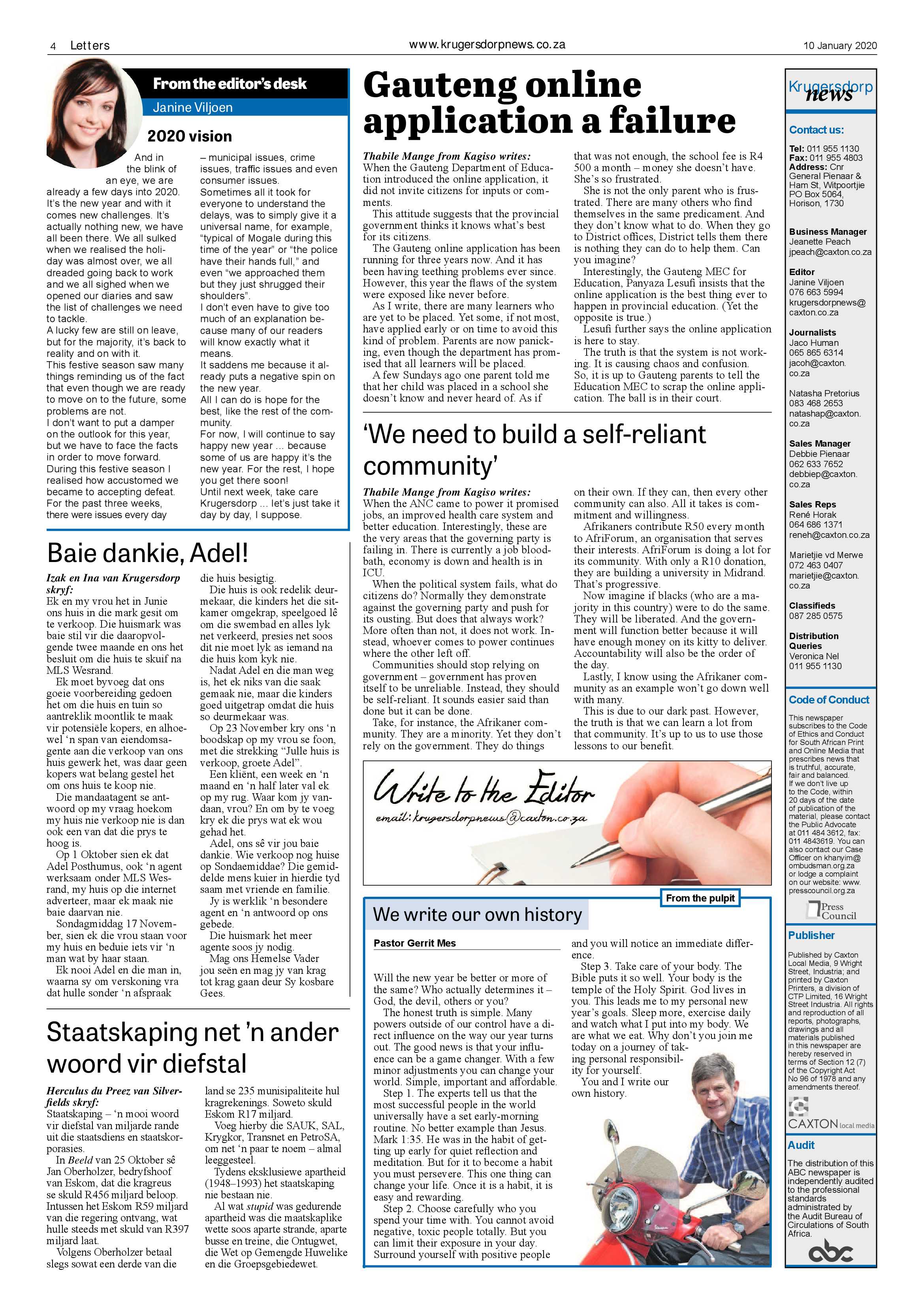 Krugersdorp News 10 January 2020 page 4