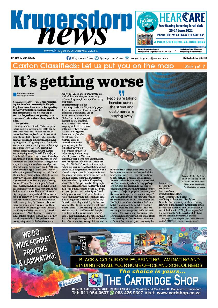 Krugersdorp News 10 June 2022 page 1