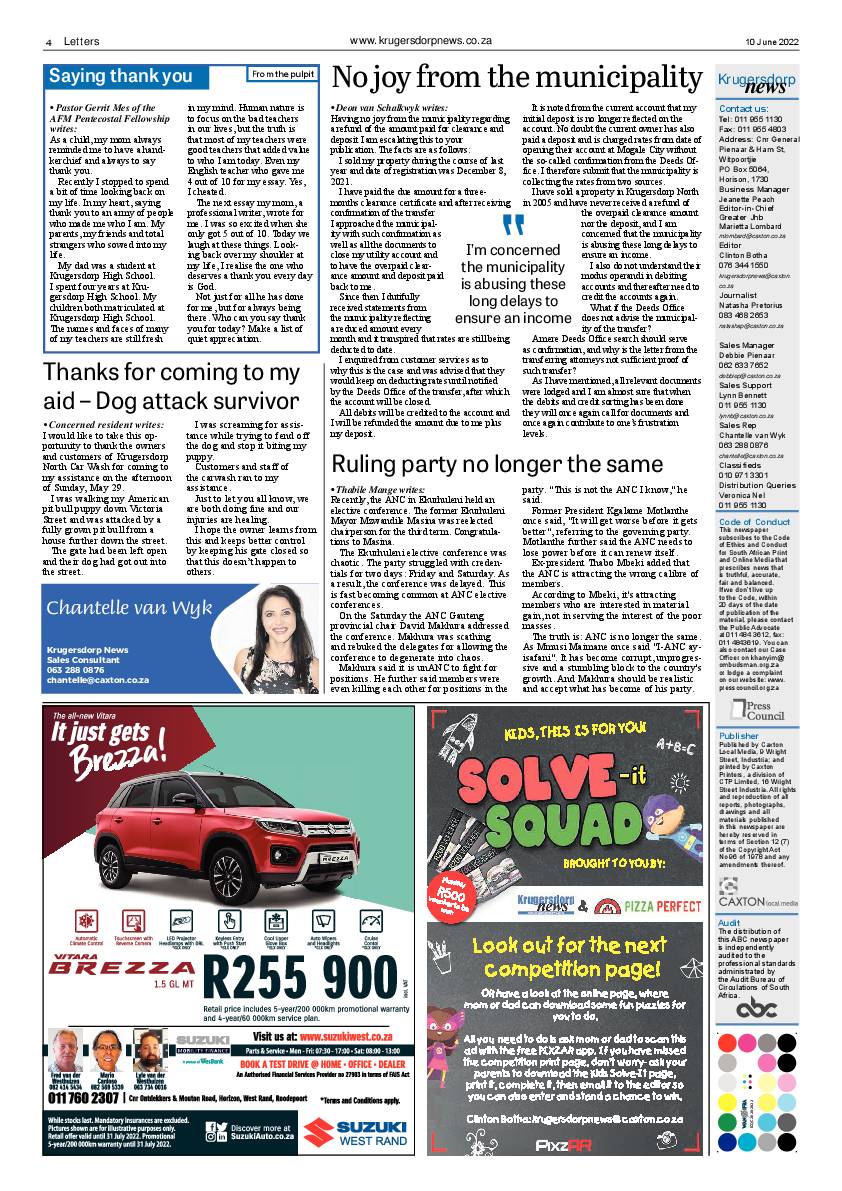Krugersdorp News 10 June 2022 page 4