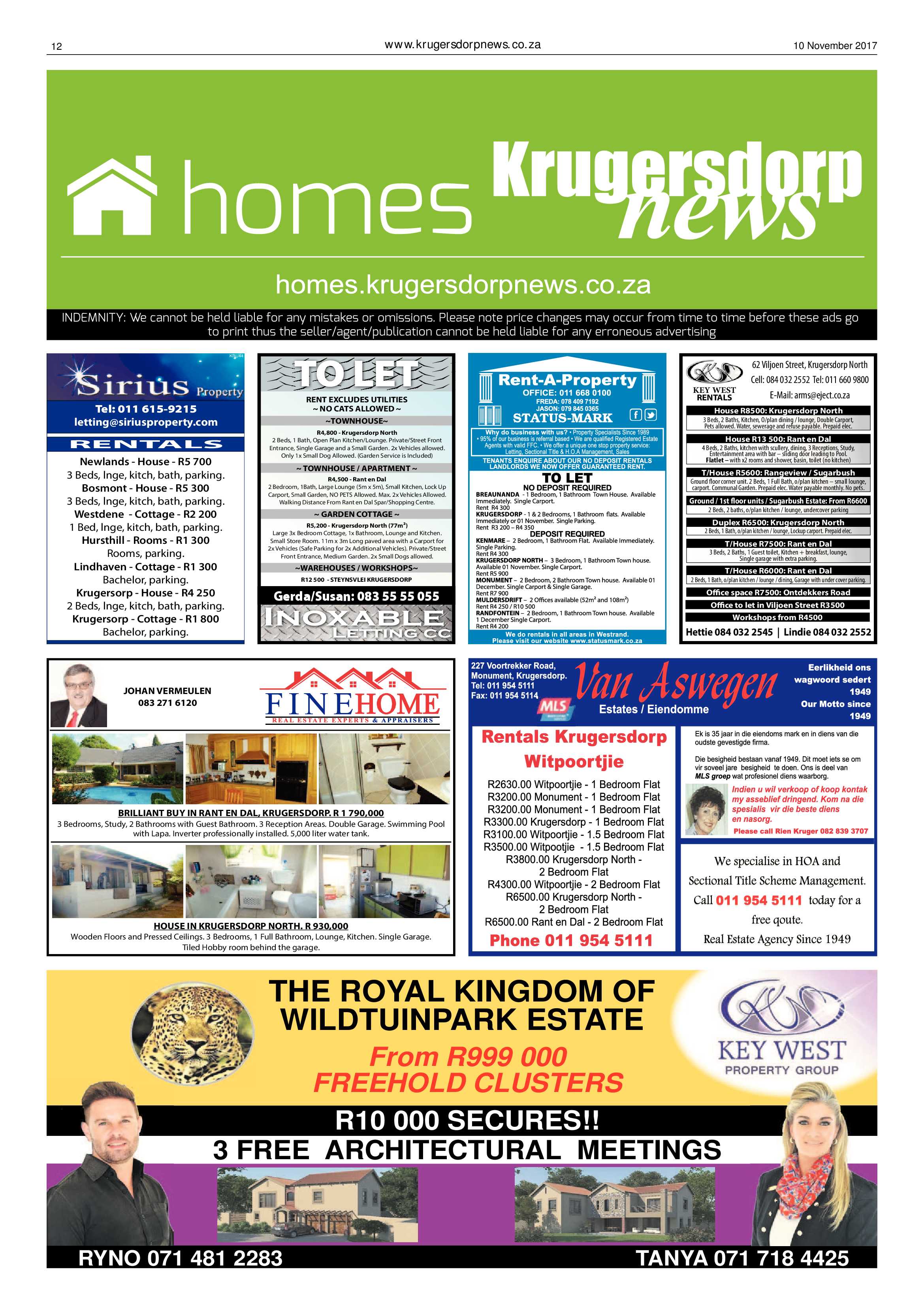 Krugersdorp News 10 November 2017 page 12