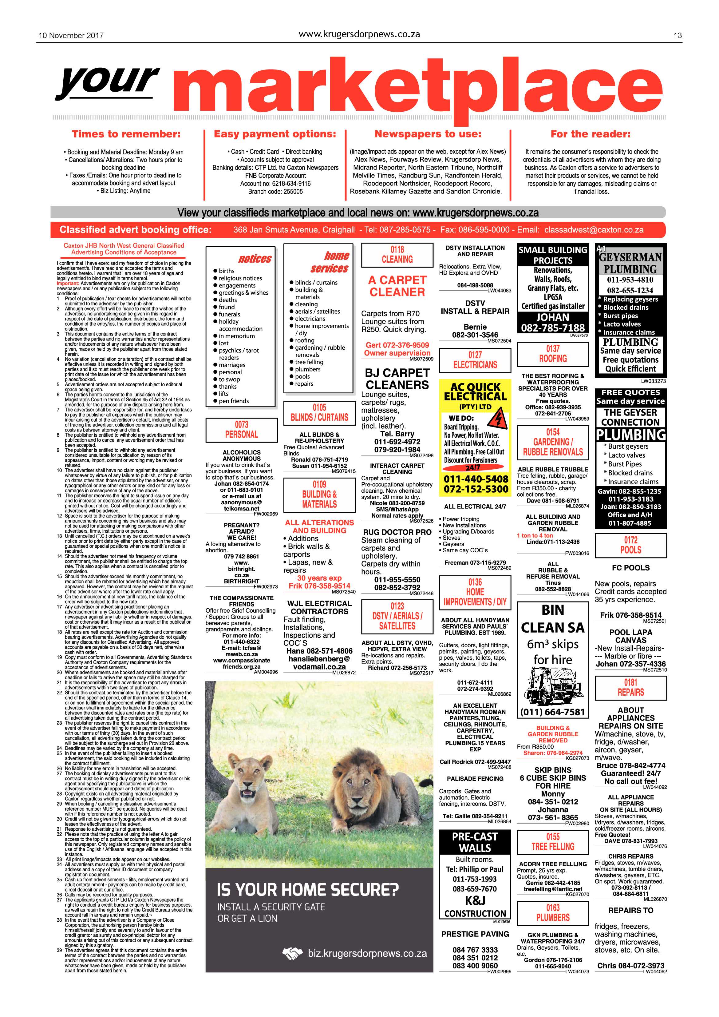 Krugersdorp News 10 November 2017 page 13