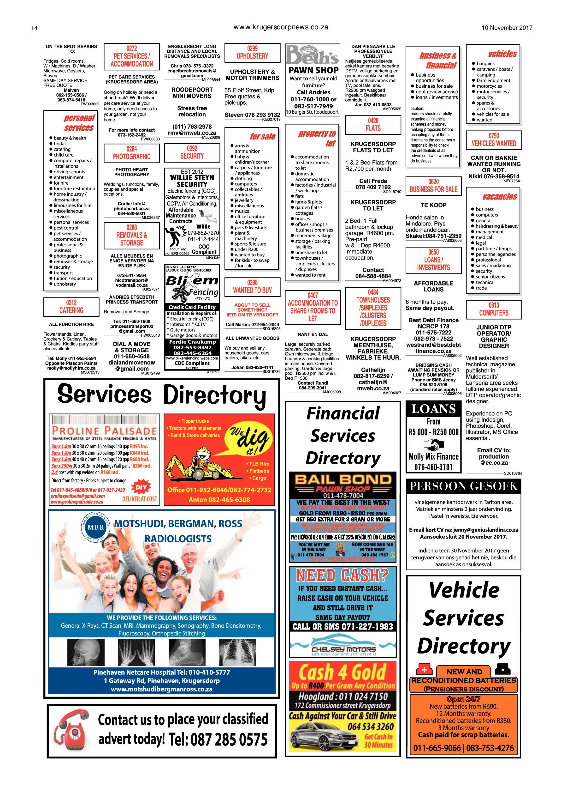 Krugersdorp News 10 November 2017 page 14