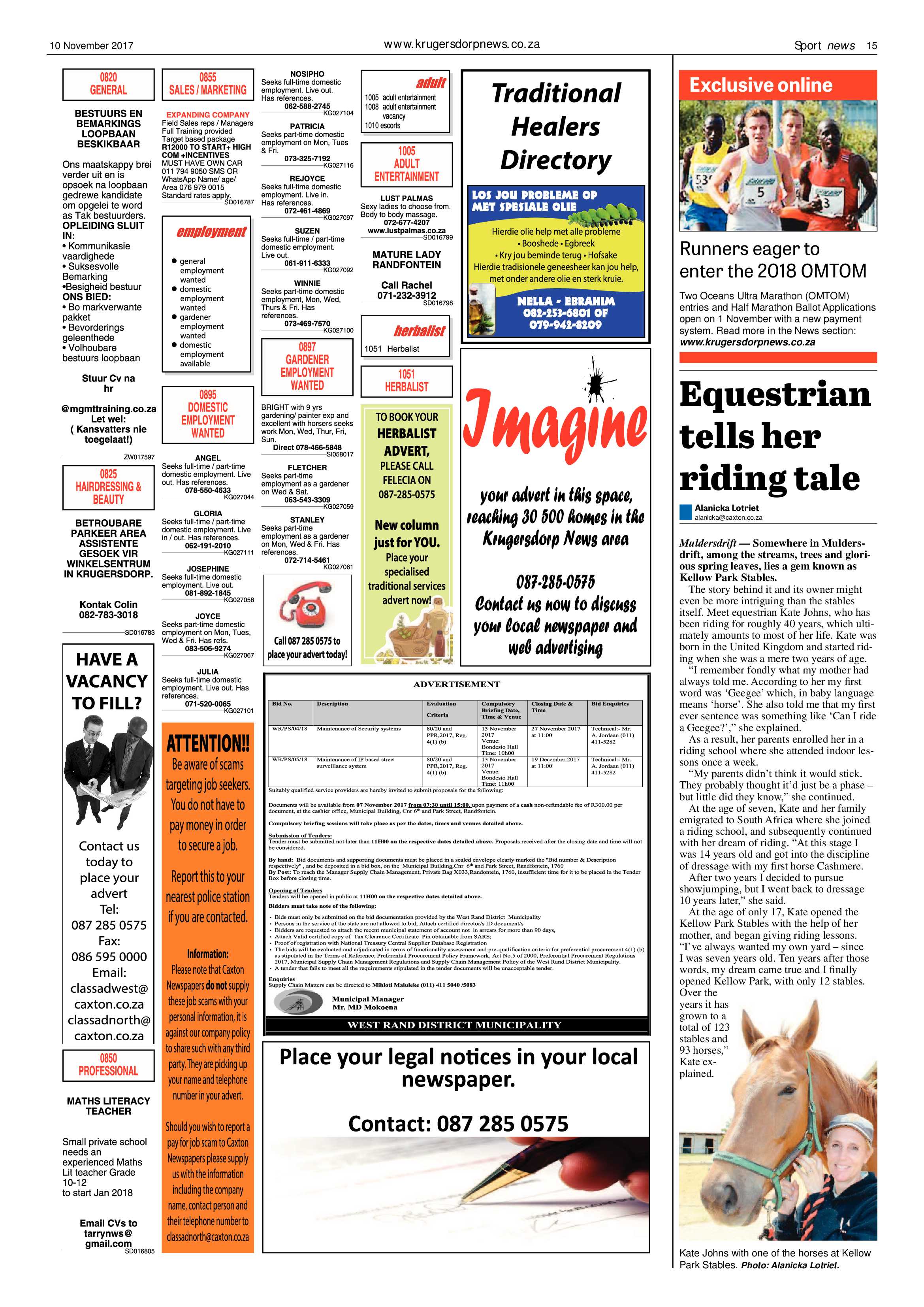 Krugersdorp News 10 November 2017 page 15