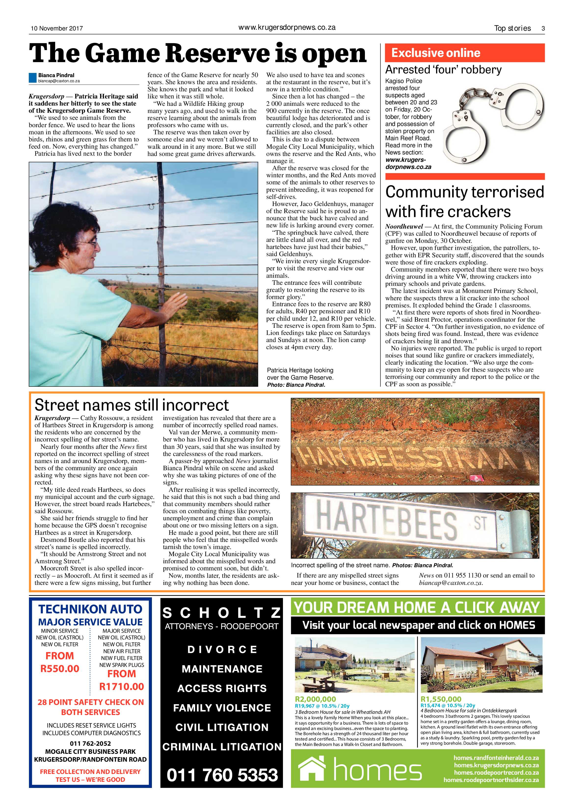 Krugersdorp News 10 November 2017 page 3