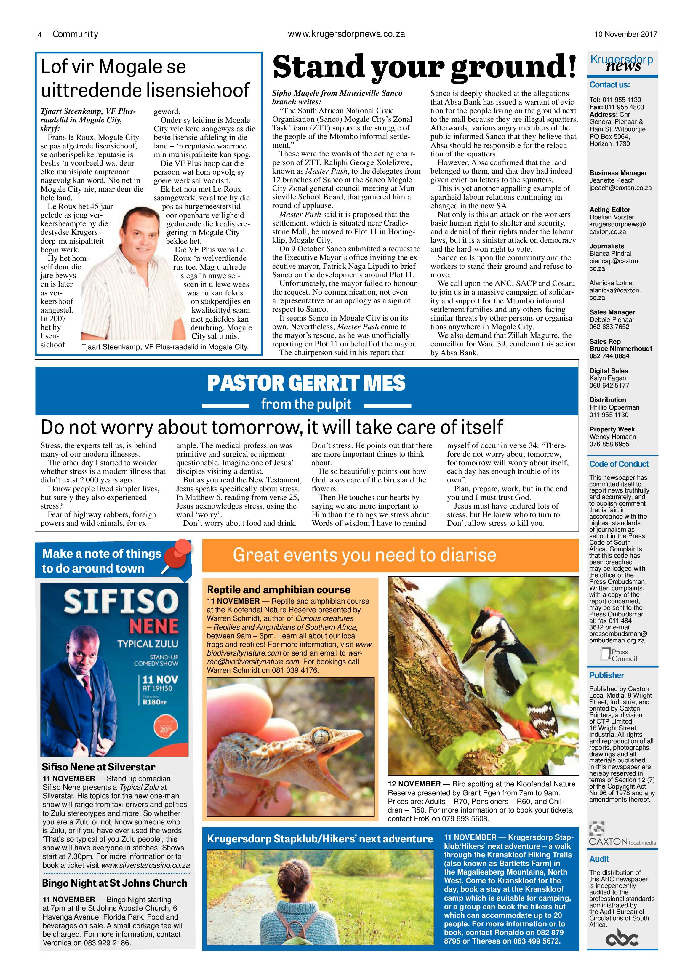 Krugersdorp News 10 November 2017 page 4