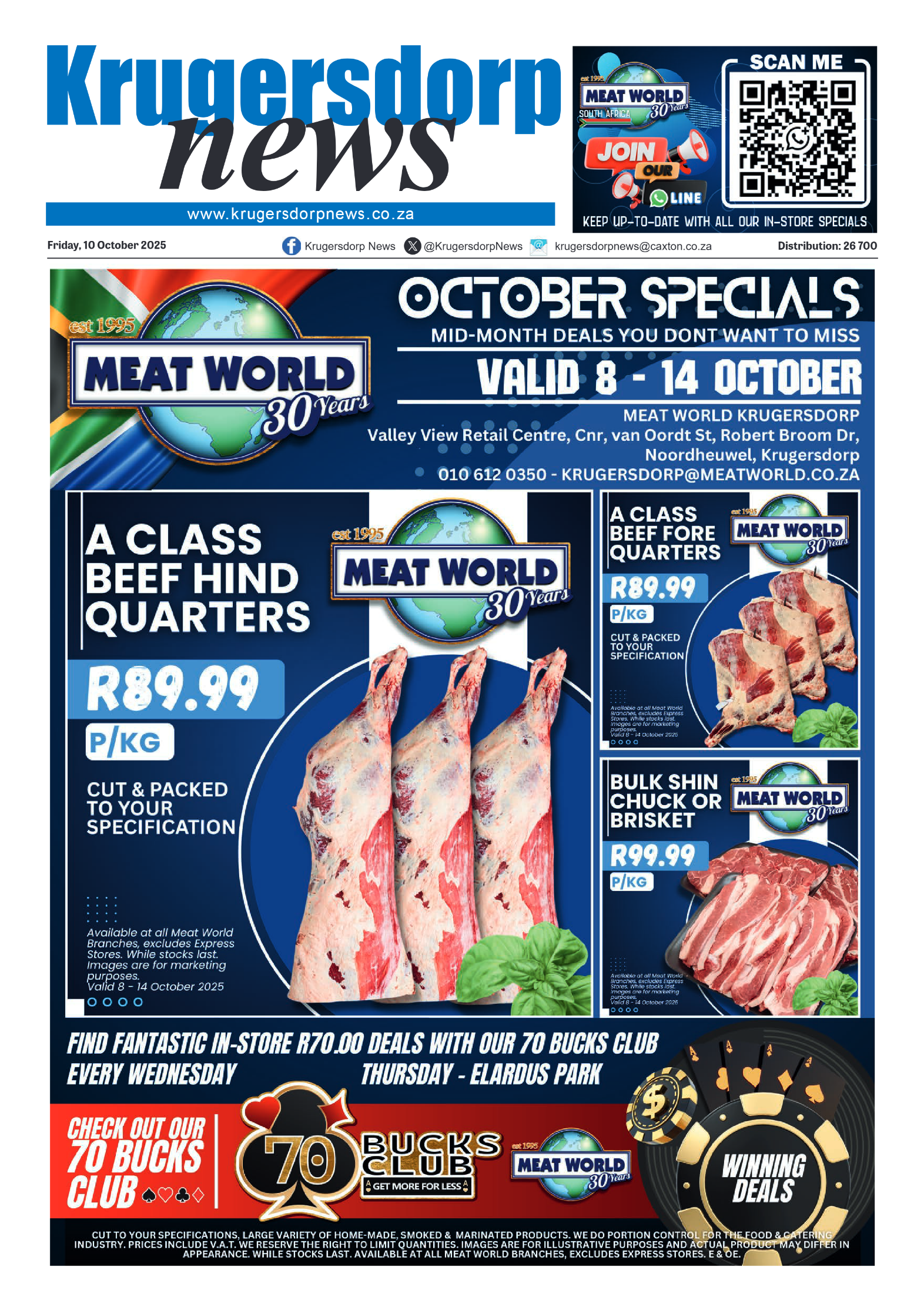 Krugersdorp News 10 October 2025 page 1