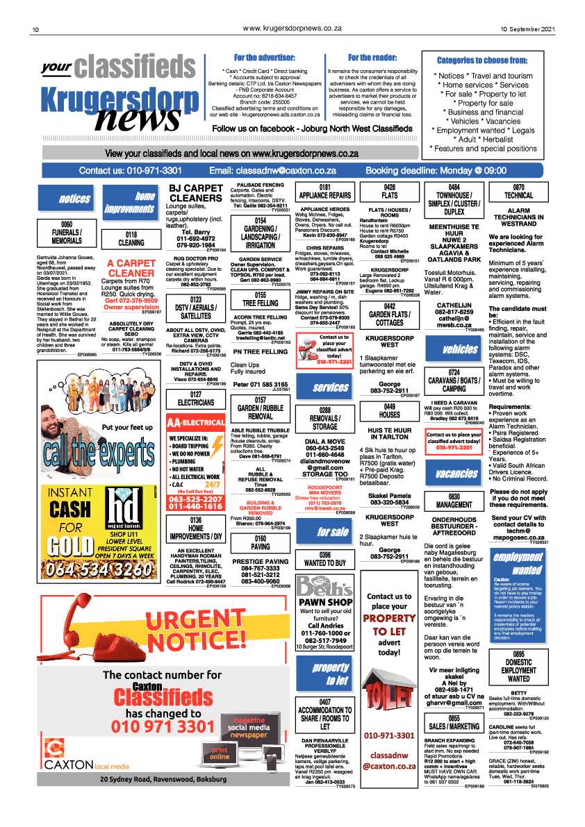 Krugersdorp News 10 September 2021 page 10