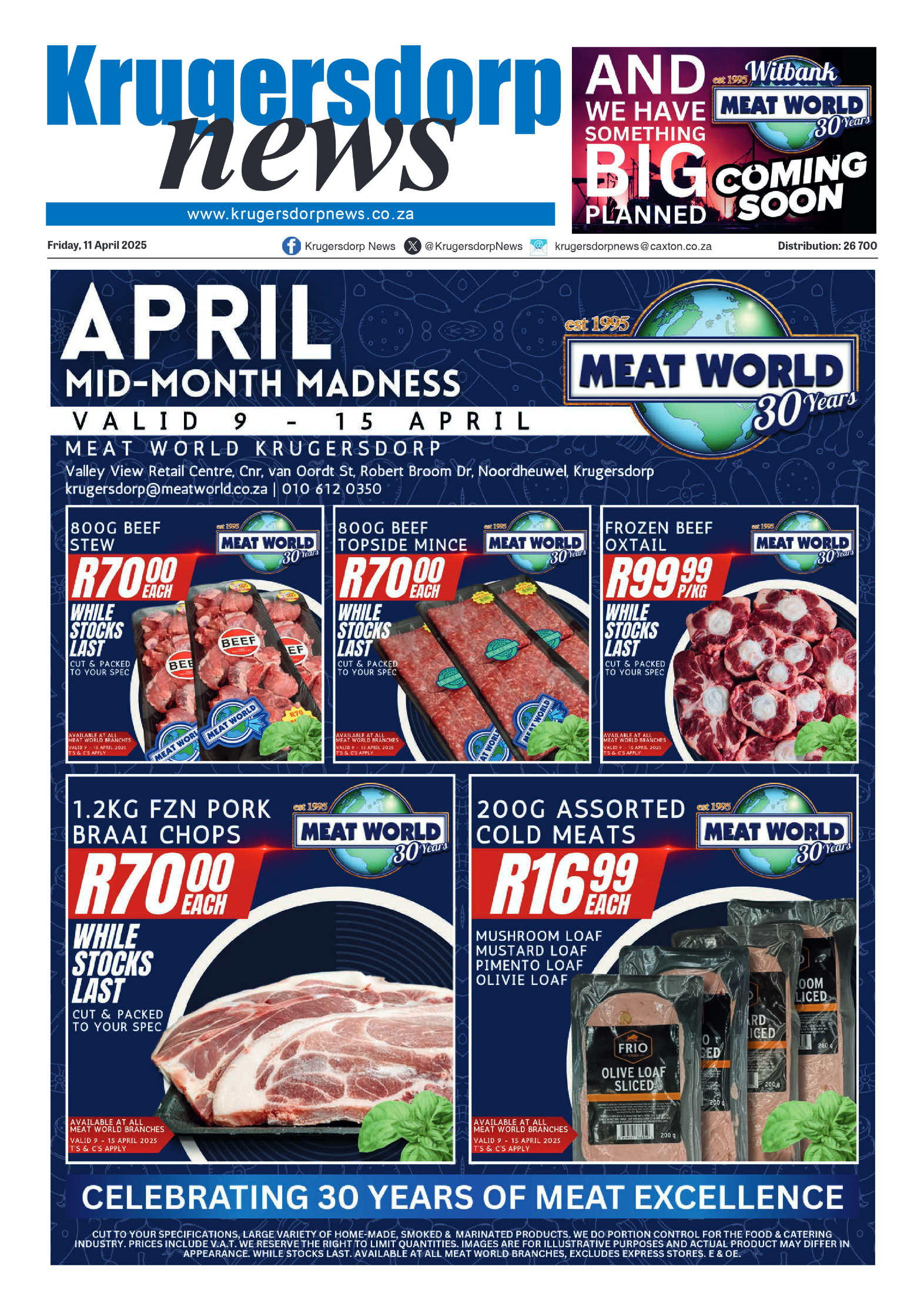 Krugersdorp News 11 April 2025 page 1
