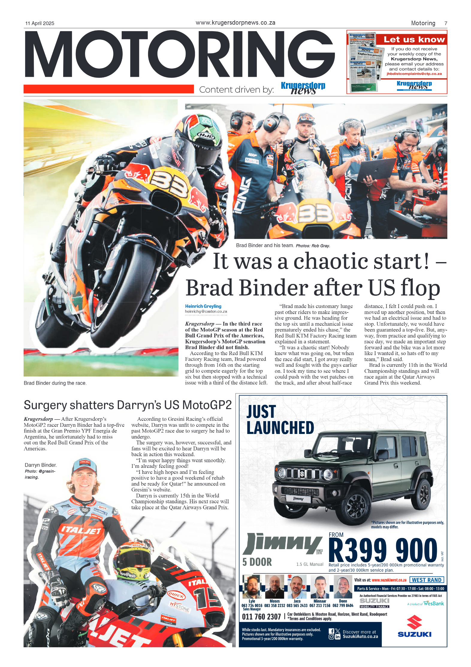 Krugersdorp News 11 April 2025 page 9
