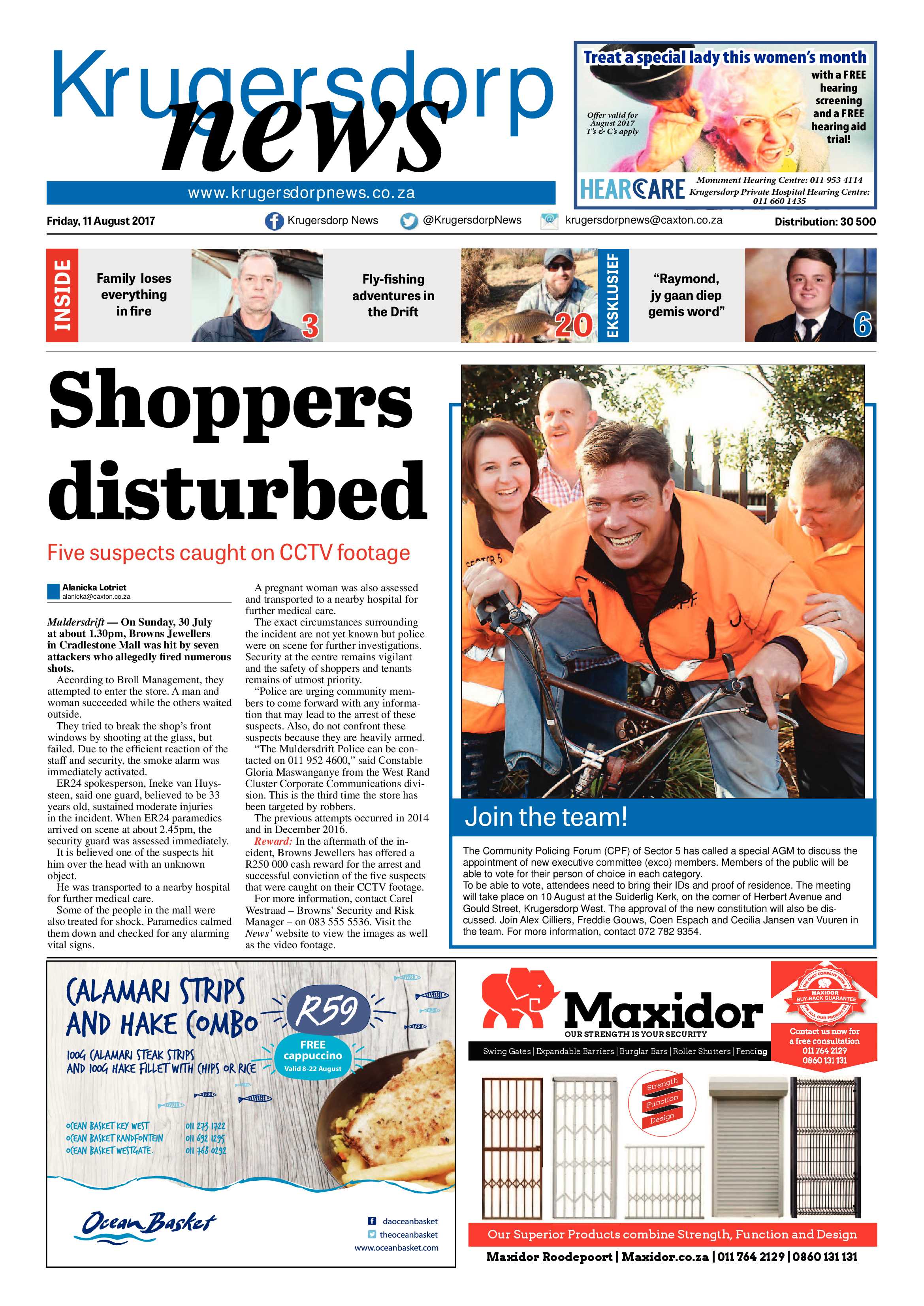 Krugersdorp News 11 August 2017 page 1
