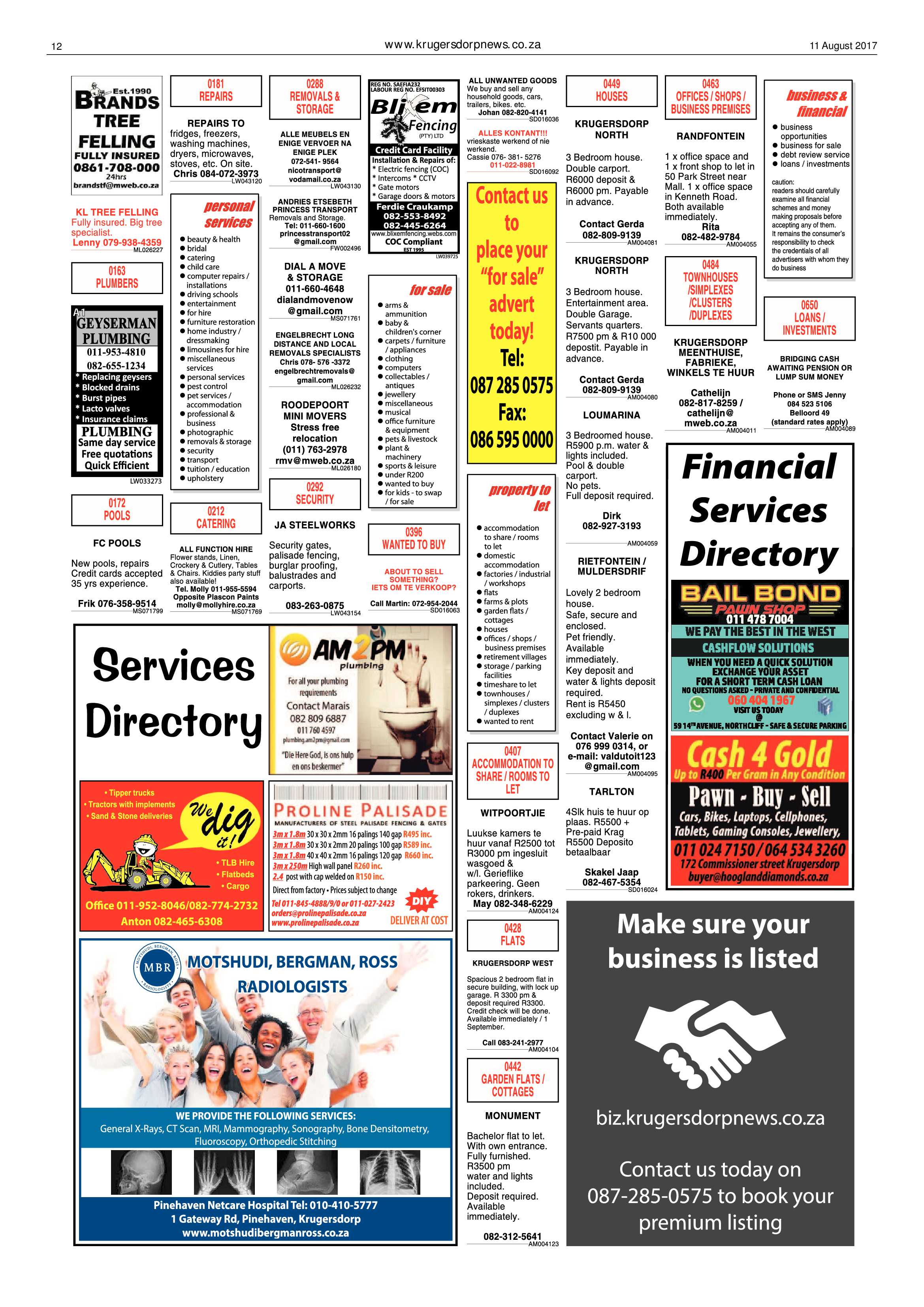 Krugersdorp News 11 August 2017 page 12