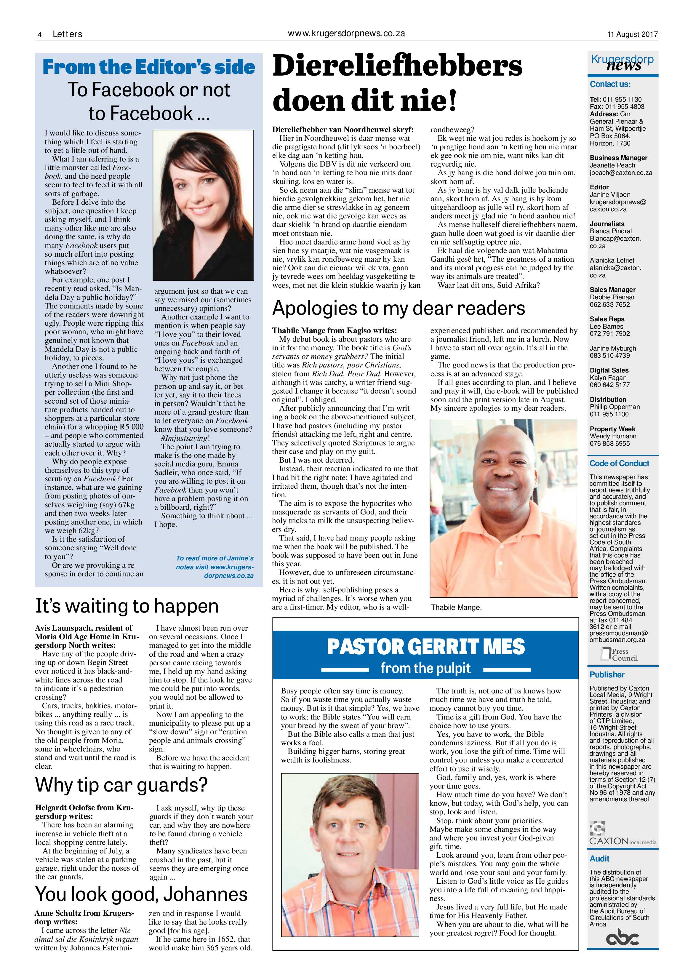 Krugersdorp News 11 August 2017 page 4