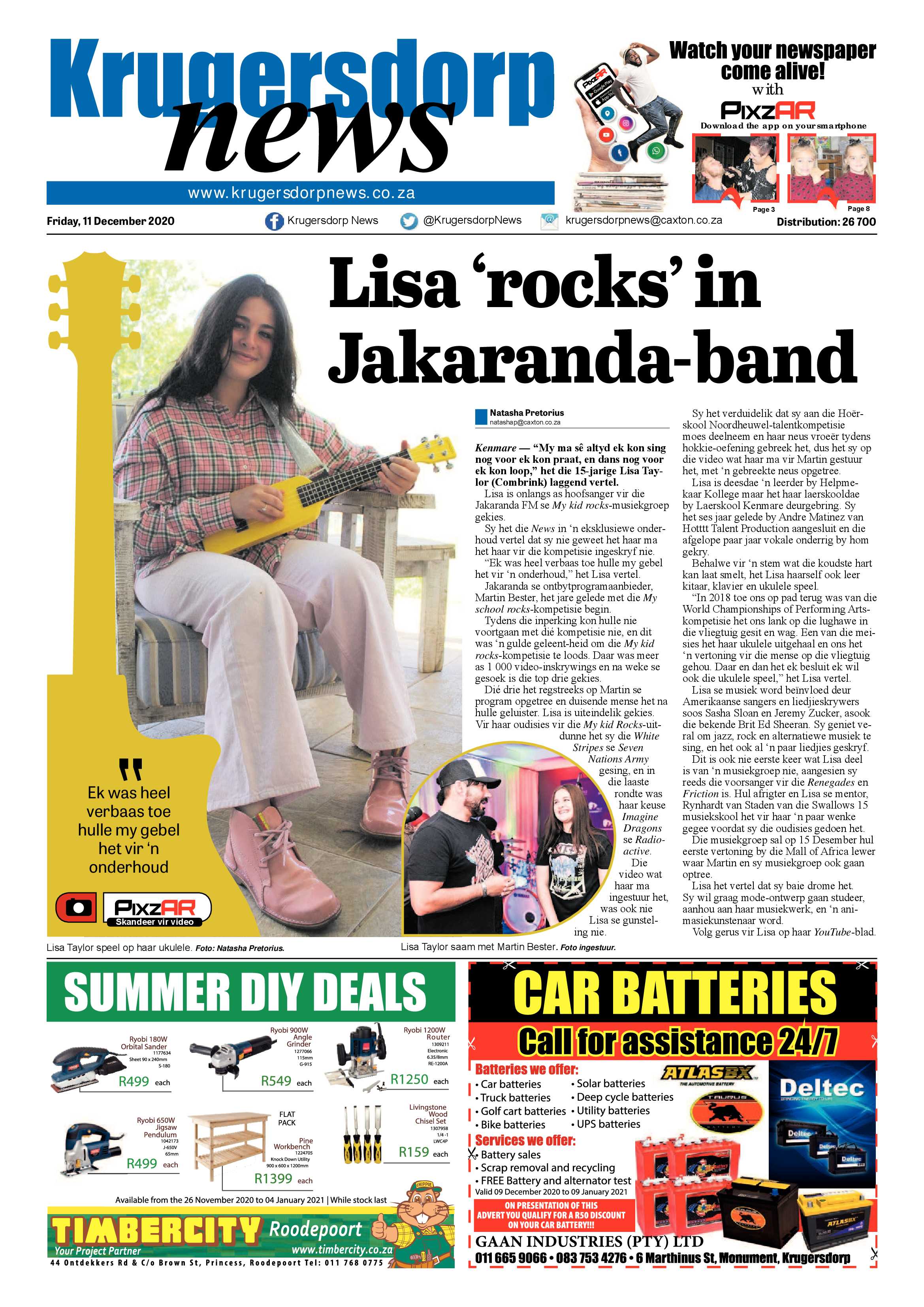 Krugersdorp News 11 December 2020 page 1