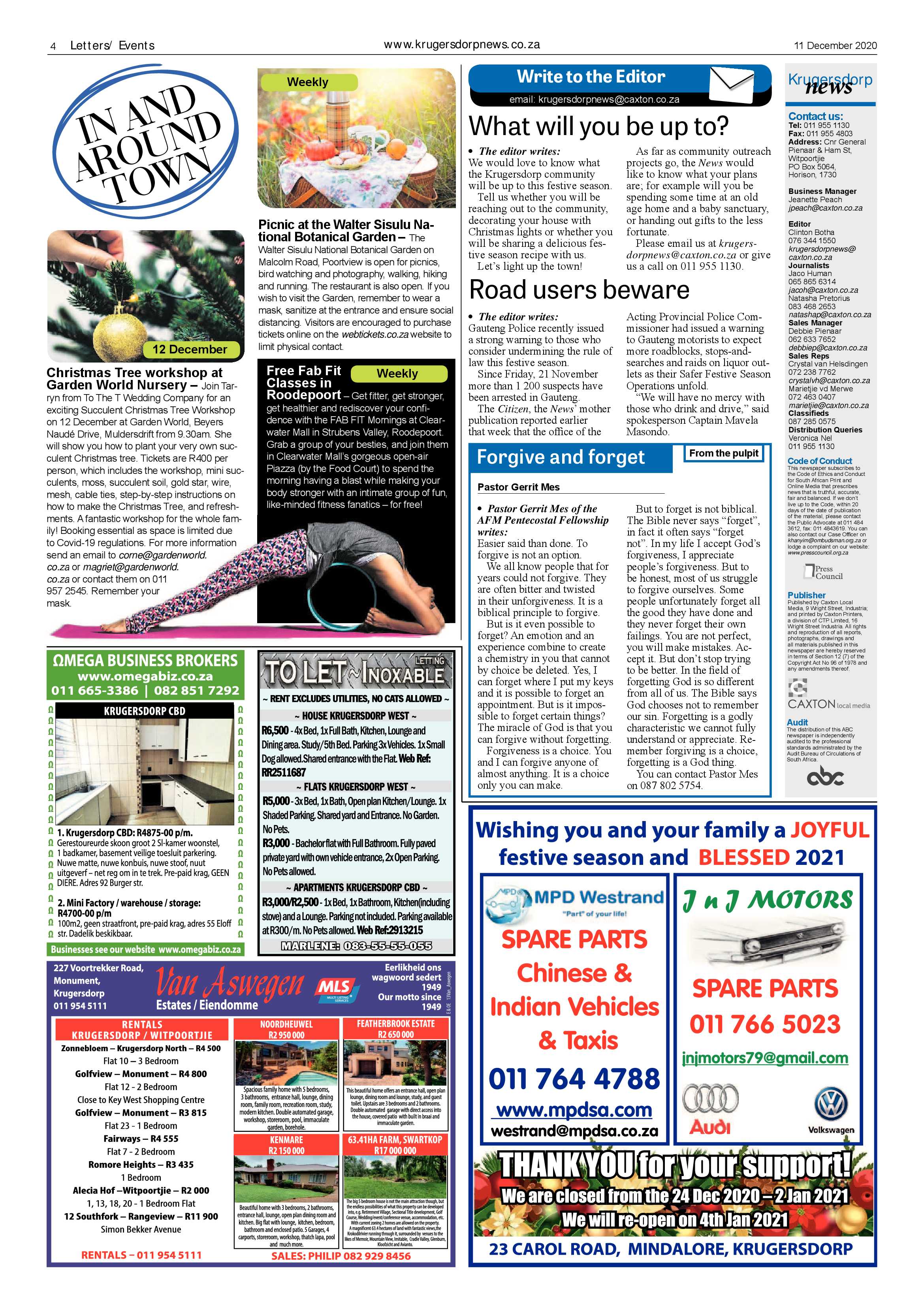 Krugersdorp News 11 December 2020 page 4