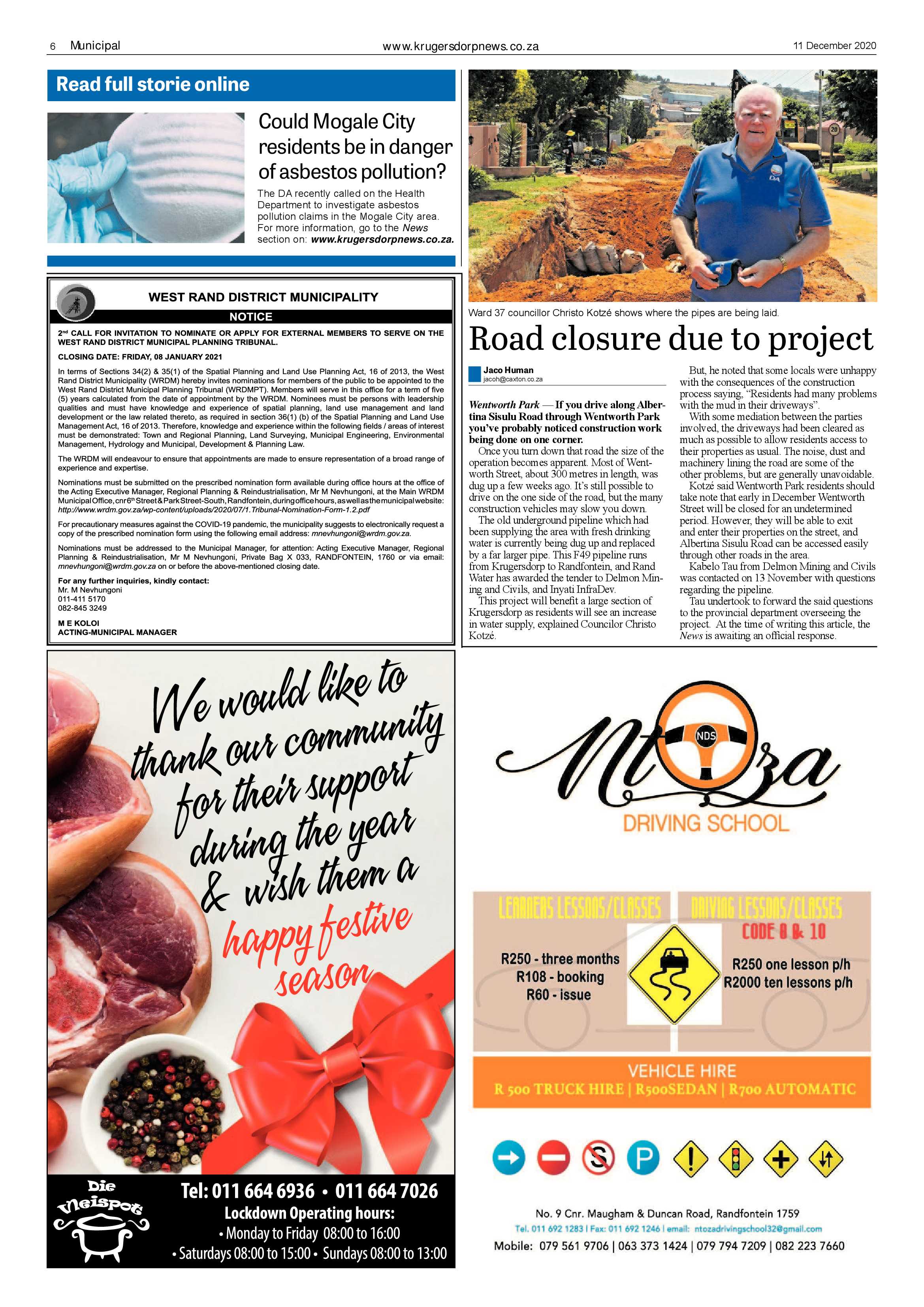Krugersdorp News 11 December 2020 page 6