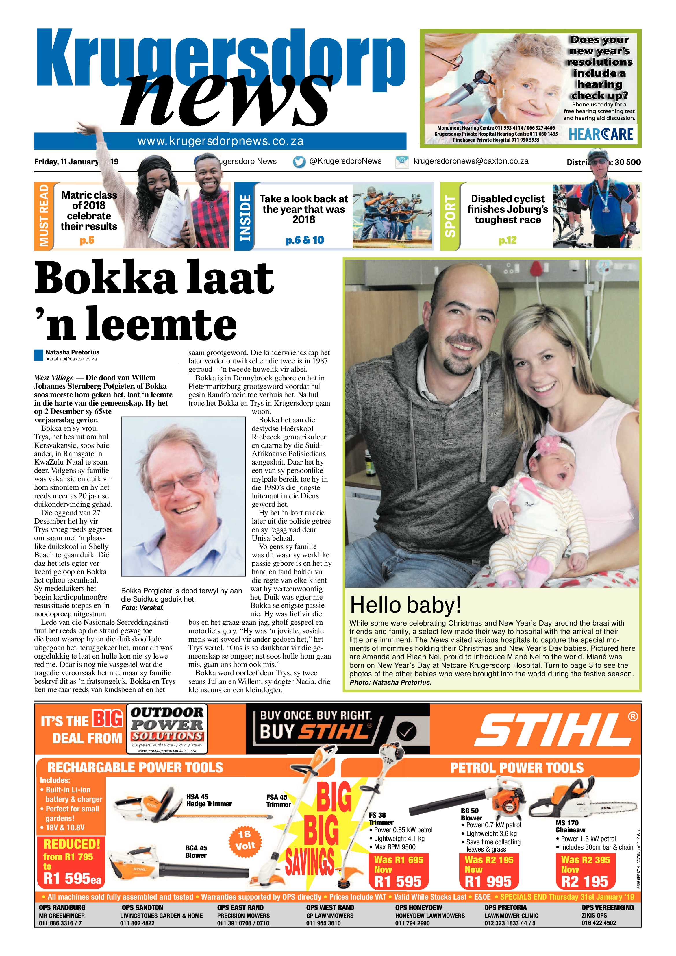 Krugersdorp News 11 January 2019 page 1
