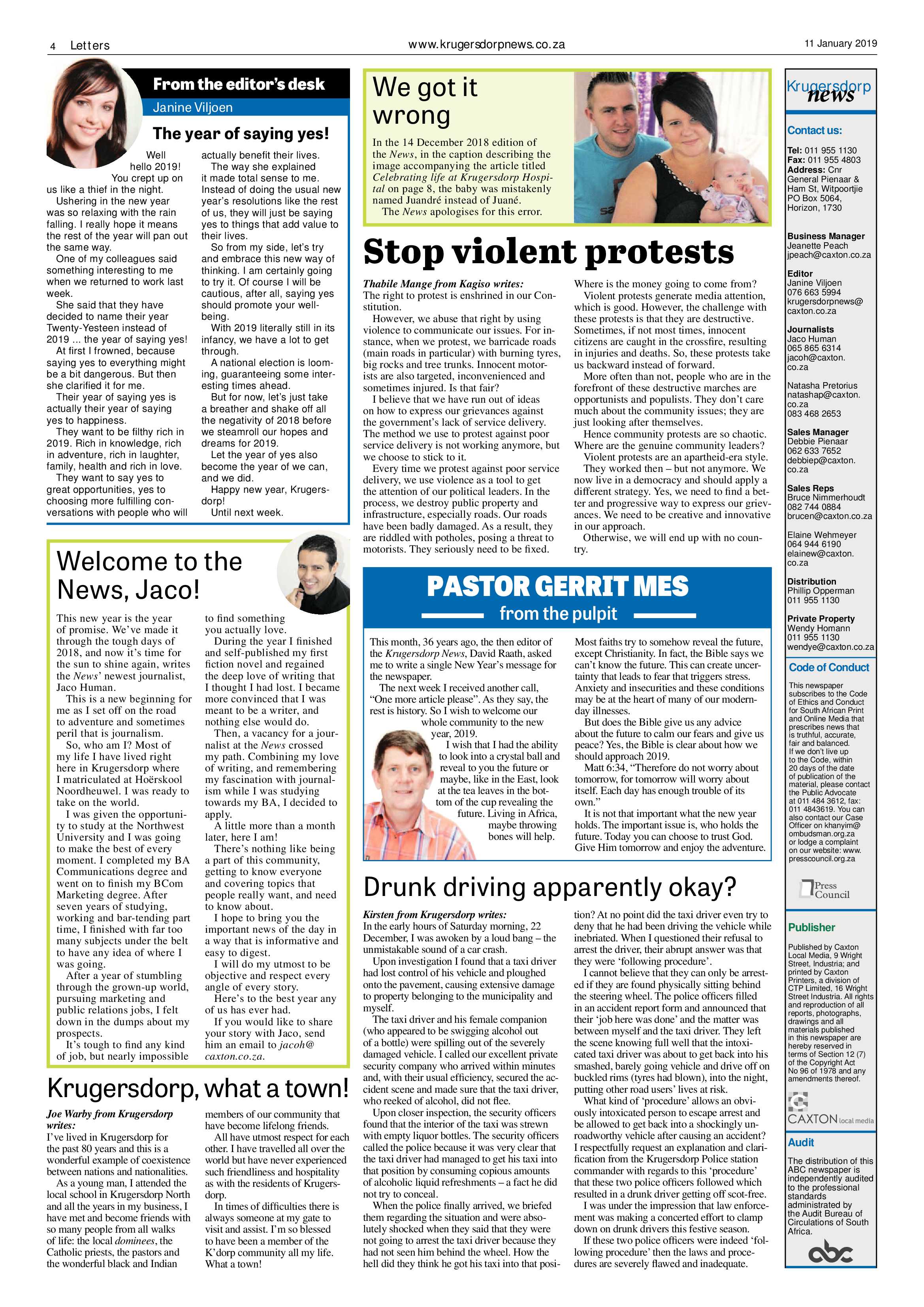 Krugersdorp News 11 January 2019 page 4