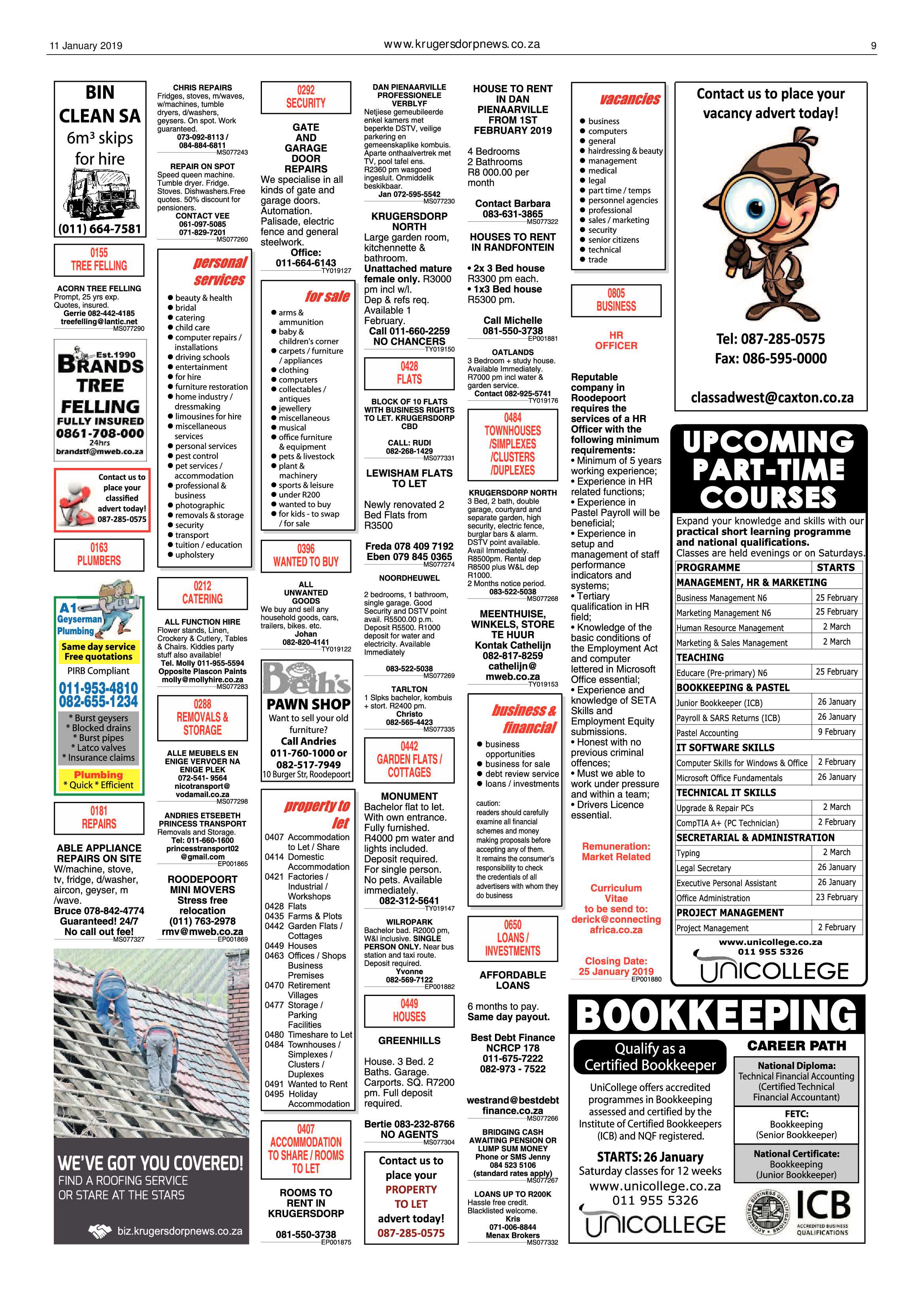 Krugersdorp News 11 January 2019 page 9