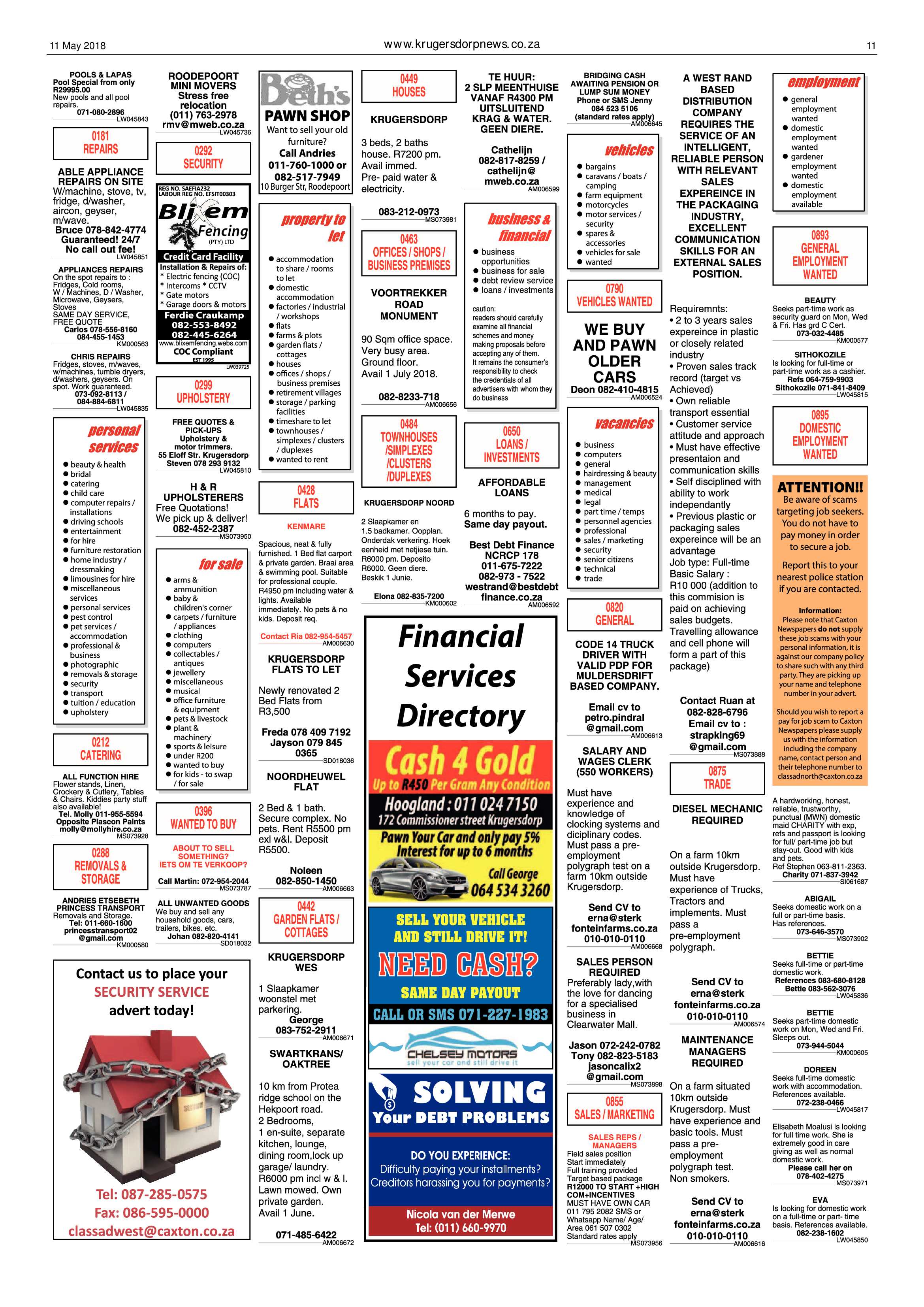 Krugersdorp News 11 May 2018 page 11