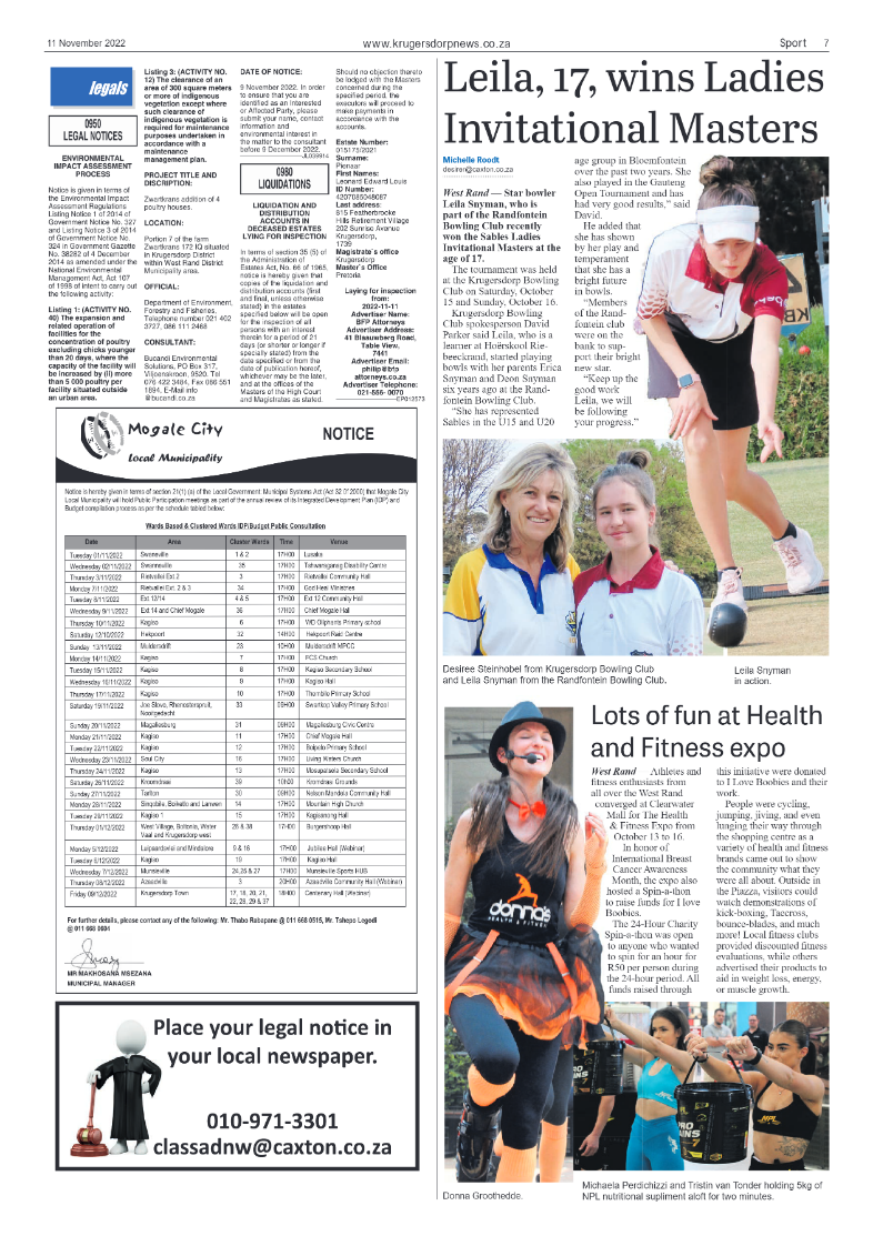 Krugersdorp News 11 November 2022 page 7