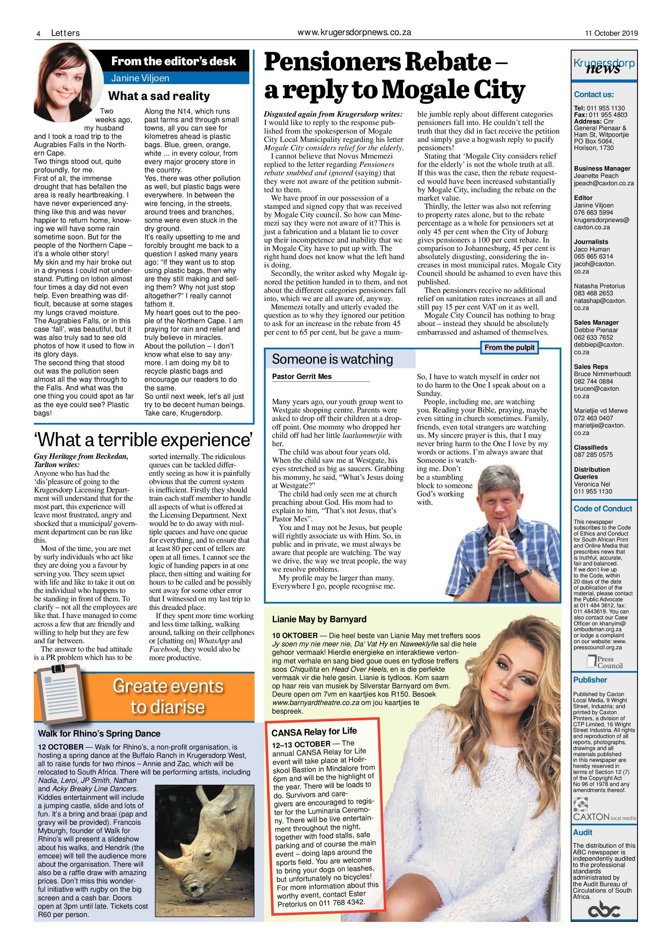 Krugersdorp News 11 October 2019 page 4