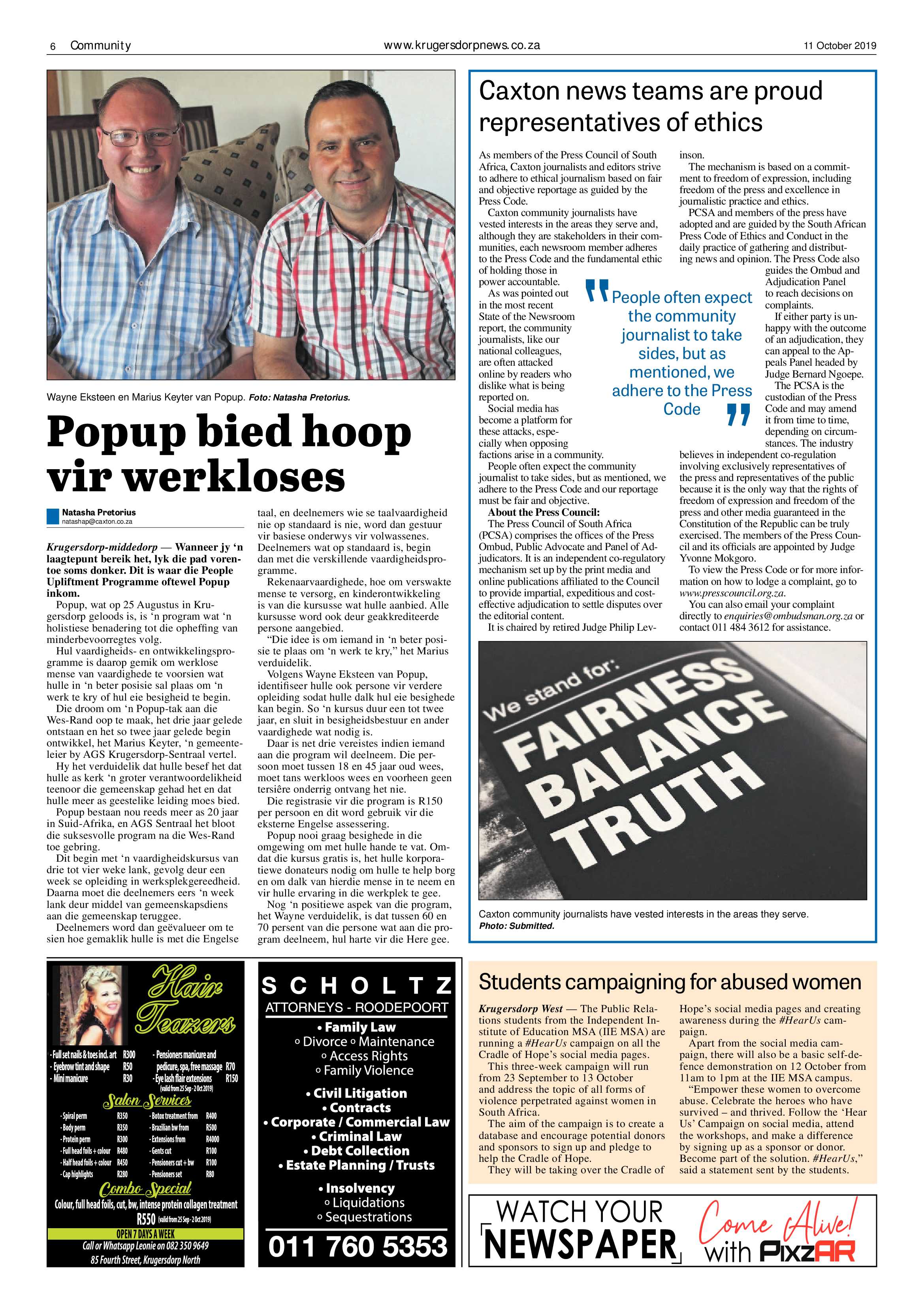 Krugersdorp News 11 October 2019 page 6