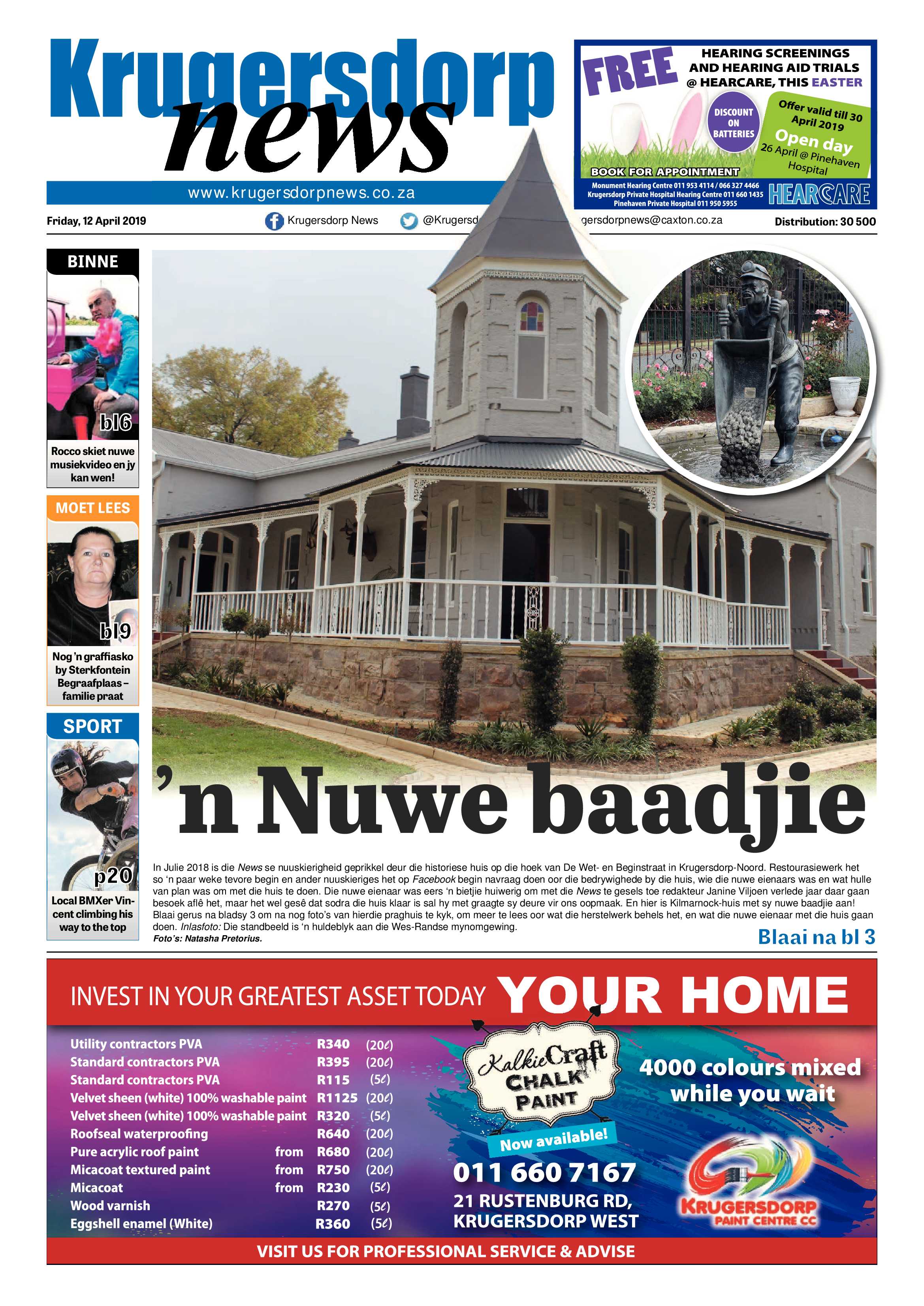 Krugersdorp News 12 April 2019 page 1