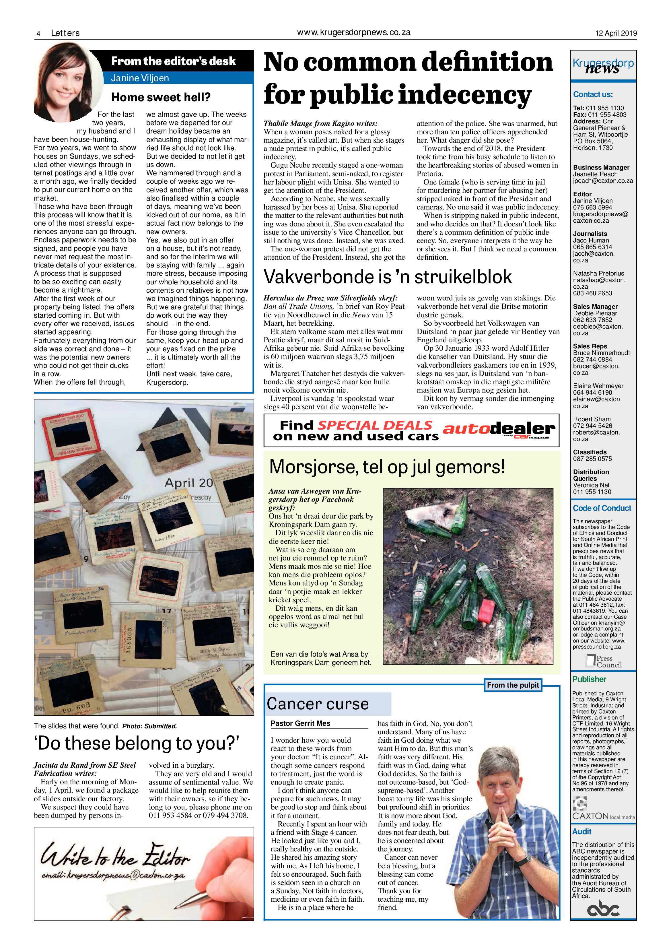 Krugersdorp News 12 April 2019 page 4