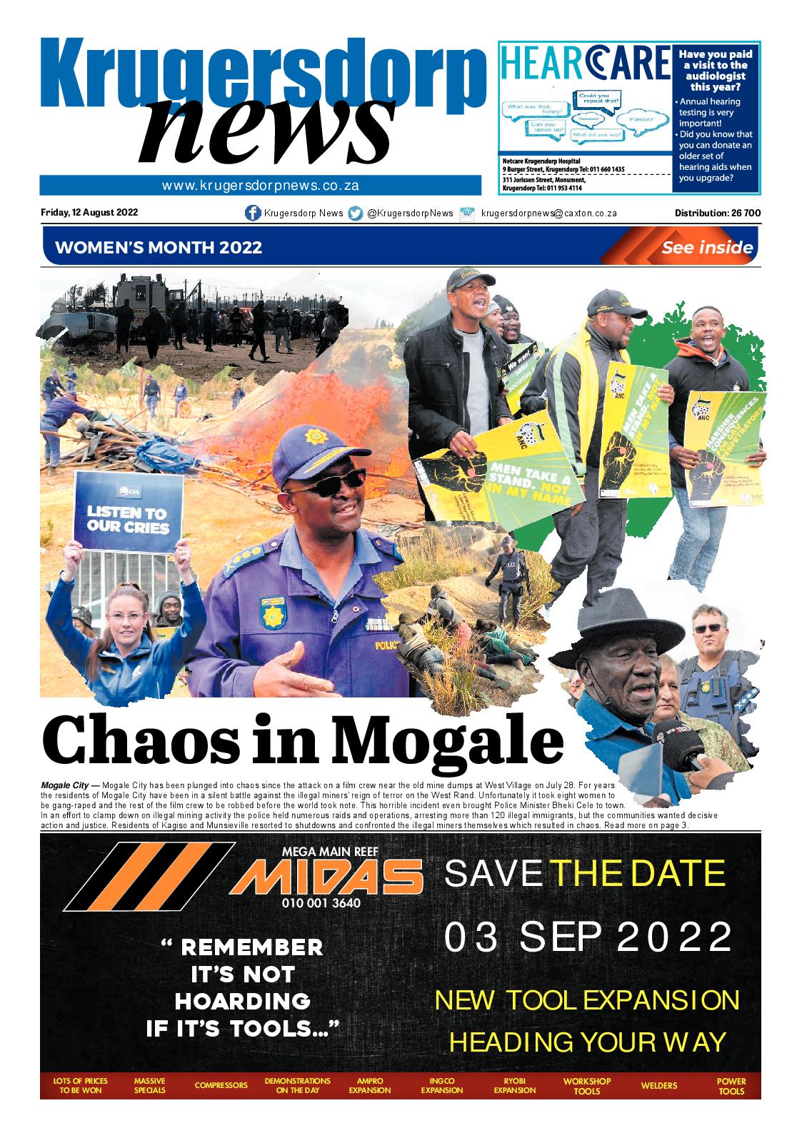Krugersdorp News 12 August 2022 page 1
