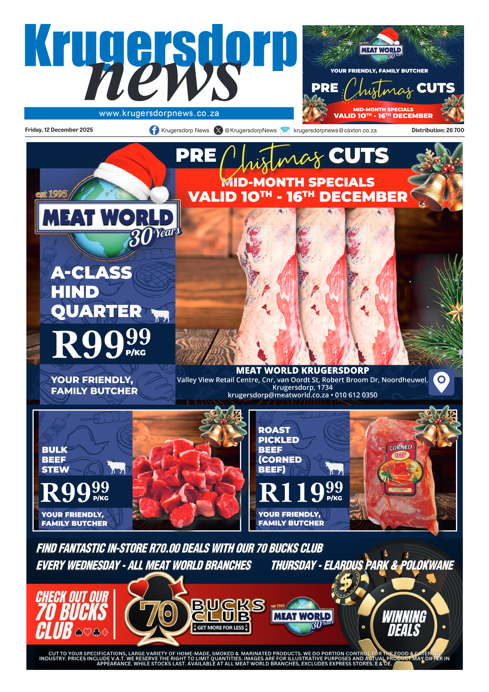 Krugersdorp News 12 December 2025 page 1
