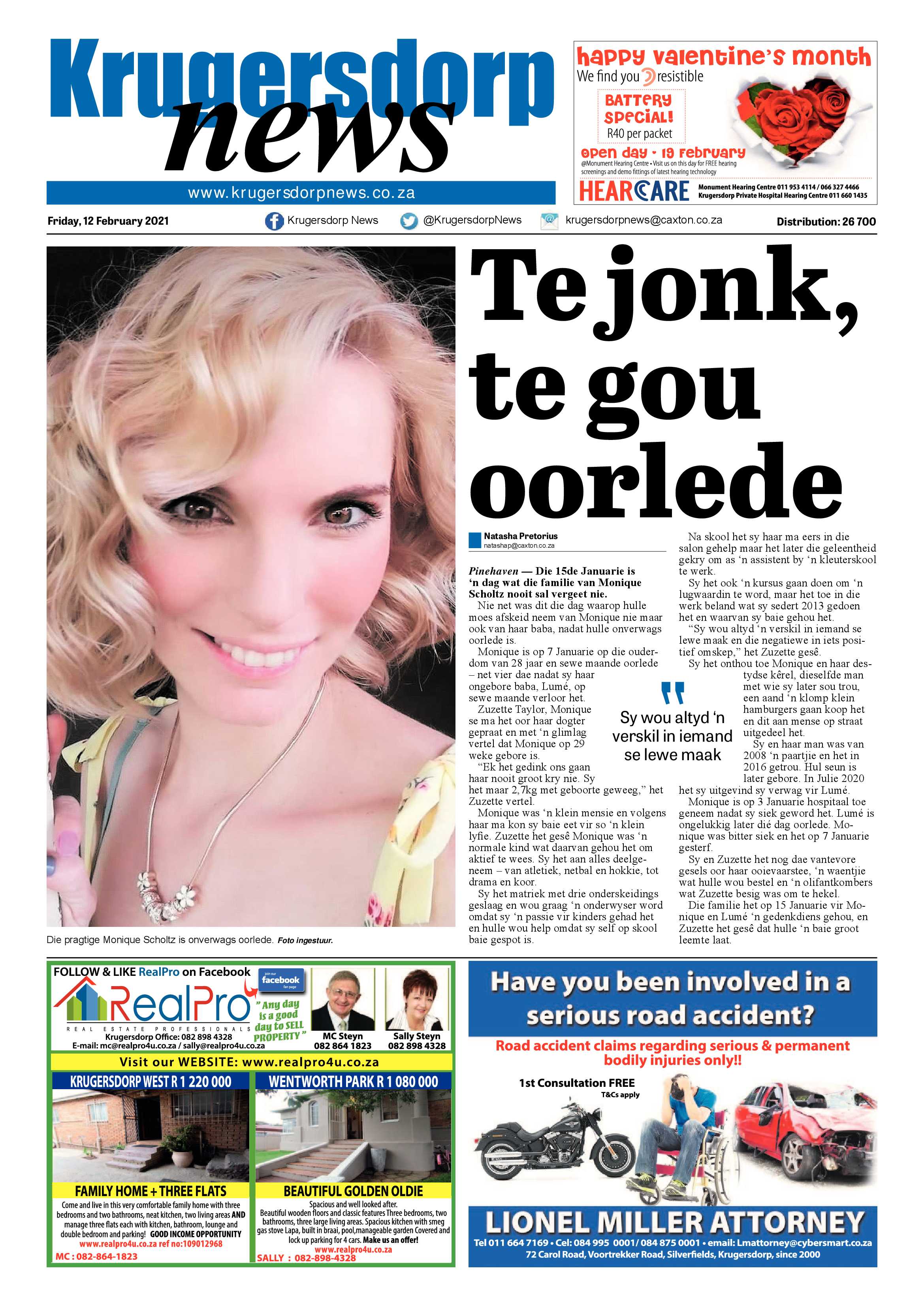 Krugersdorp News 12 February 2021 page 1