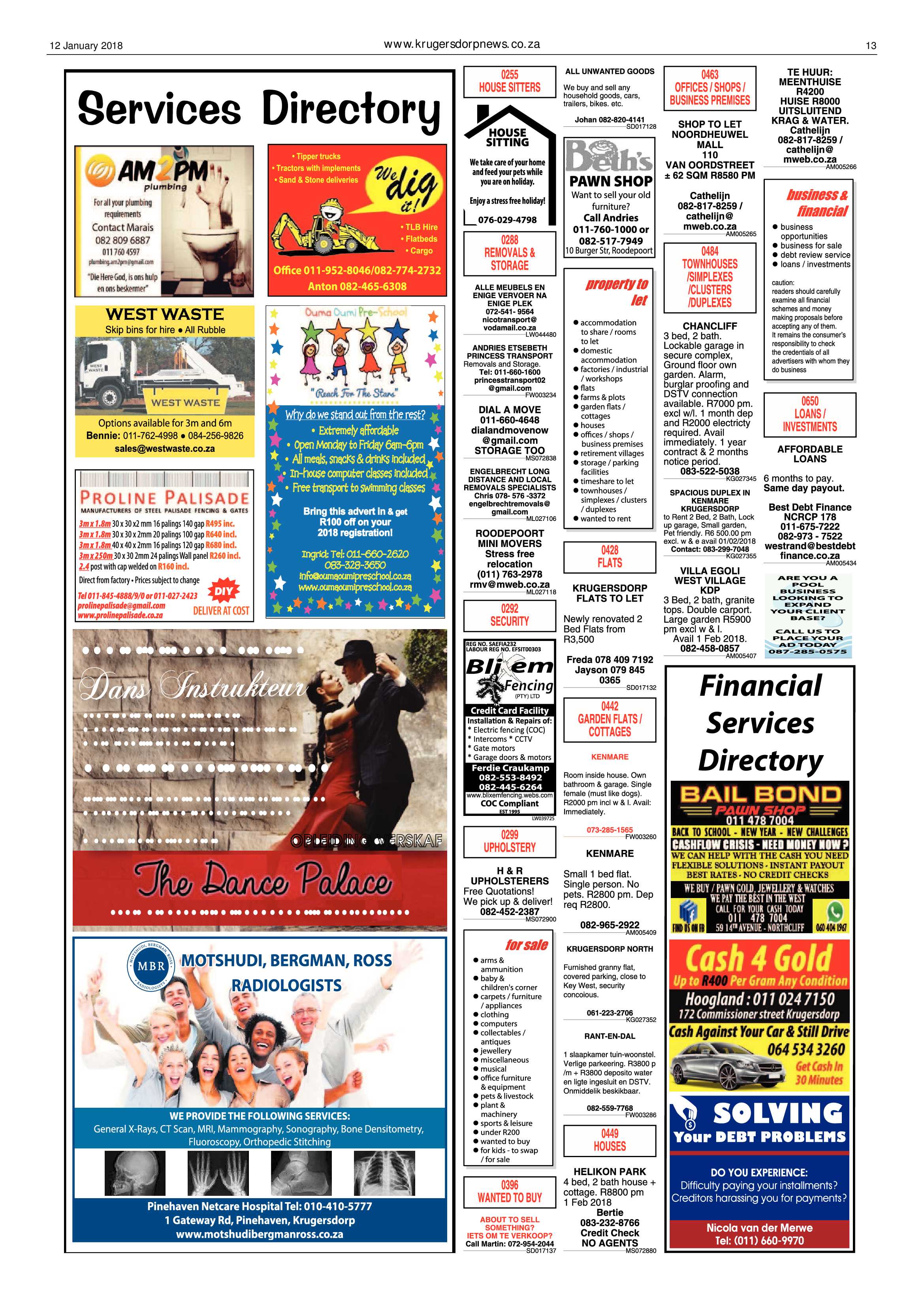 Krugersdorp News 12 January 2018 page 13