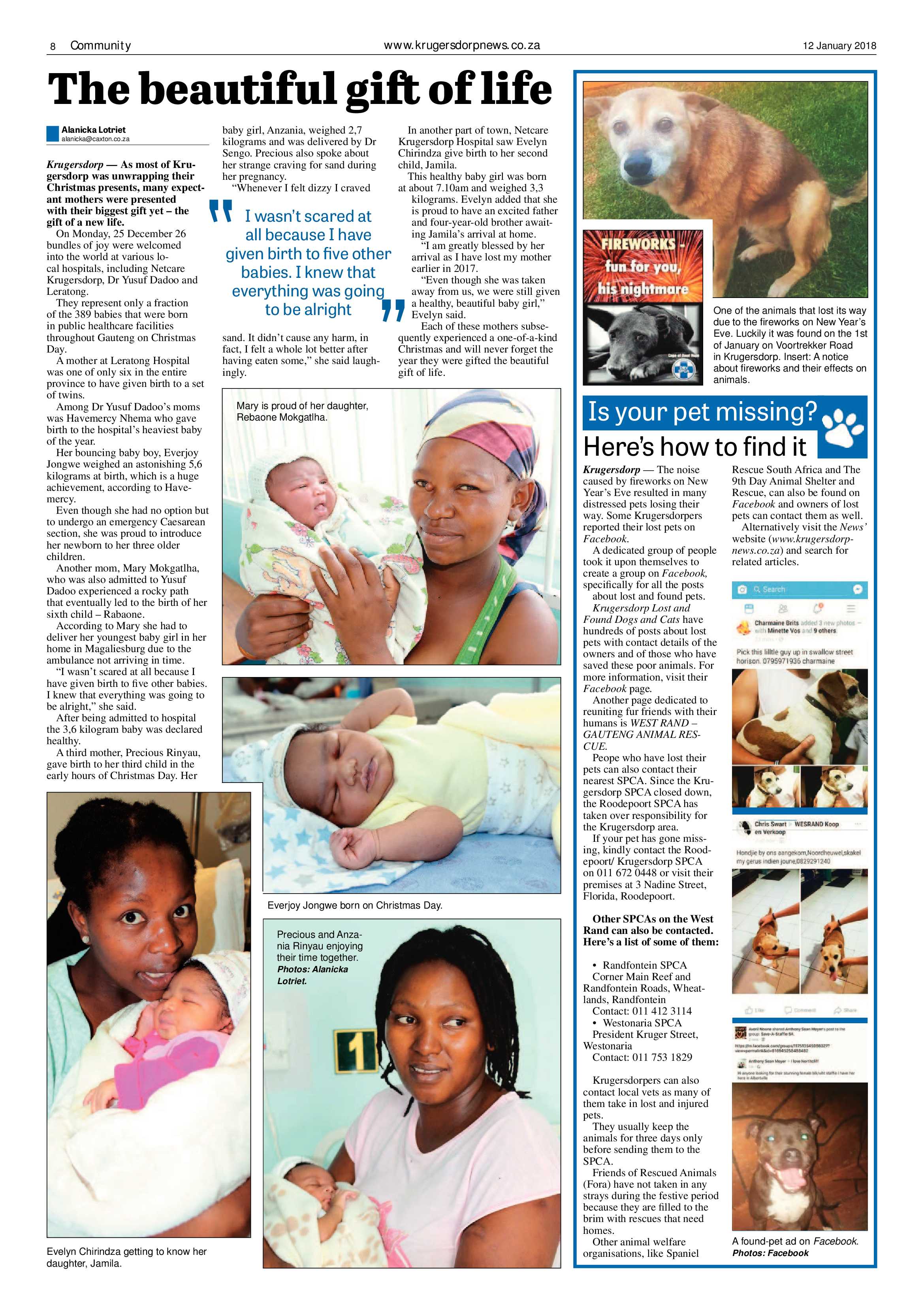 Krugersdorp News 12 January 2018 page 8