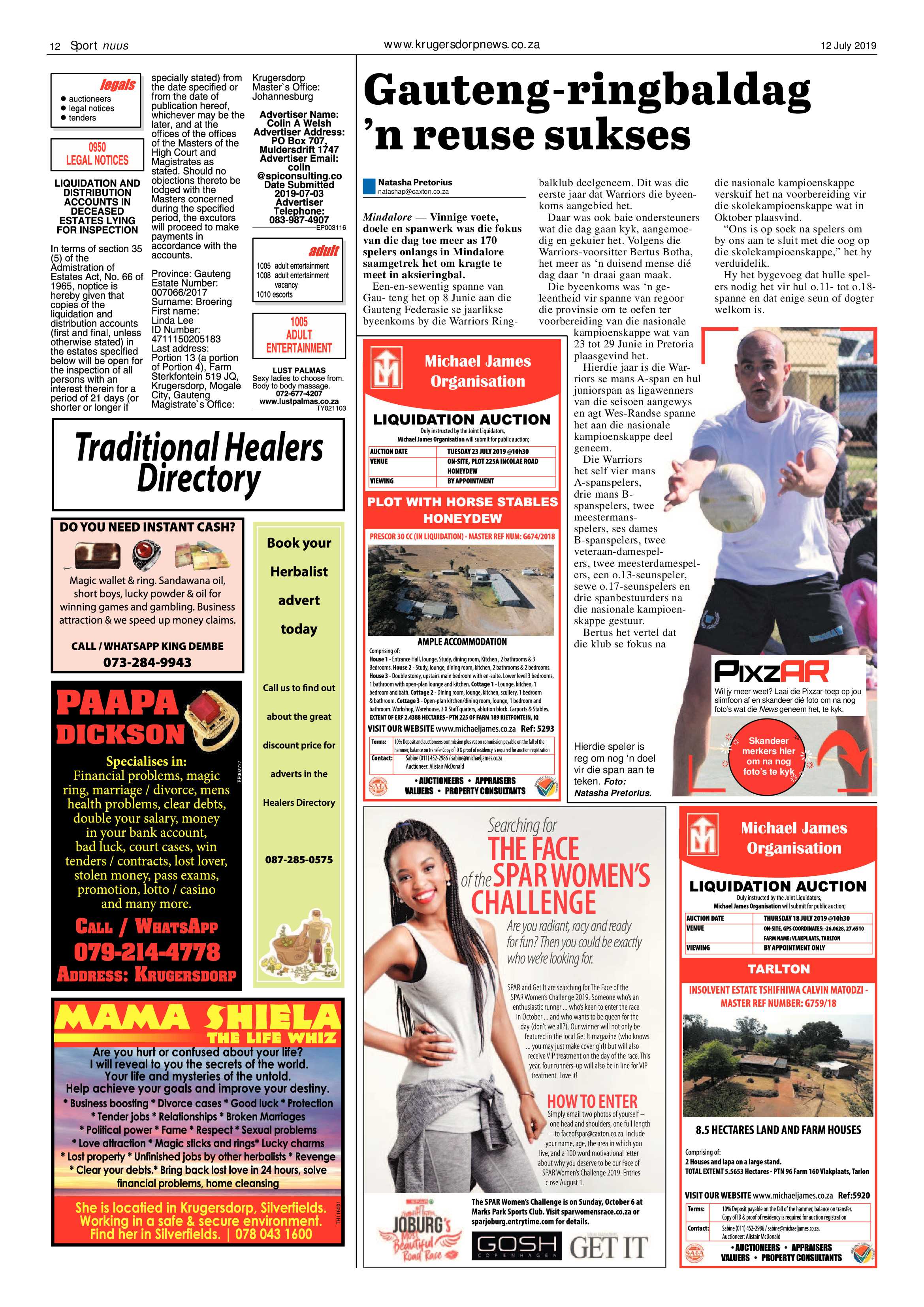 Krugersdorp News 12 July 2019 page 12