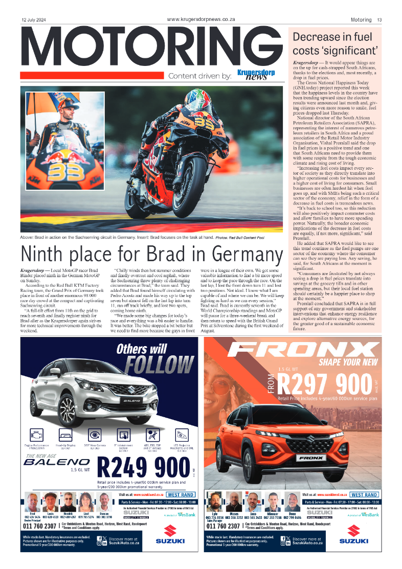 Krugersdorp News 12 July 2024 page 13