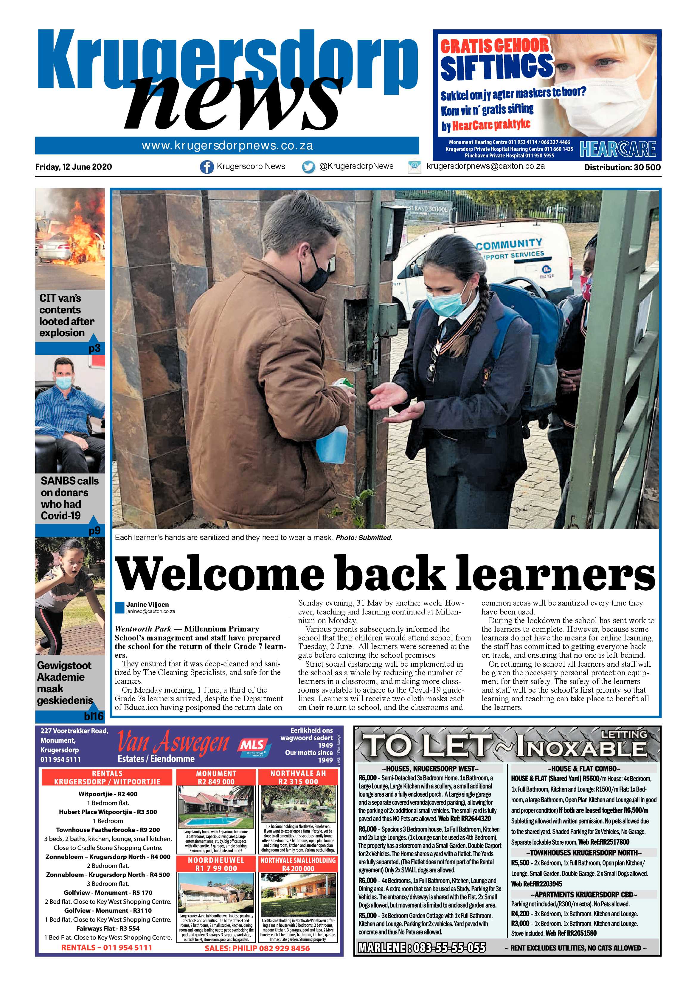 Krugersdorp News 12 June 2020 page 1