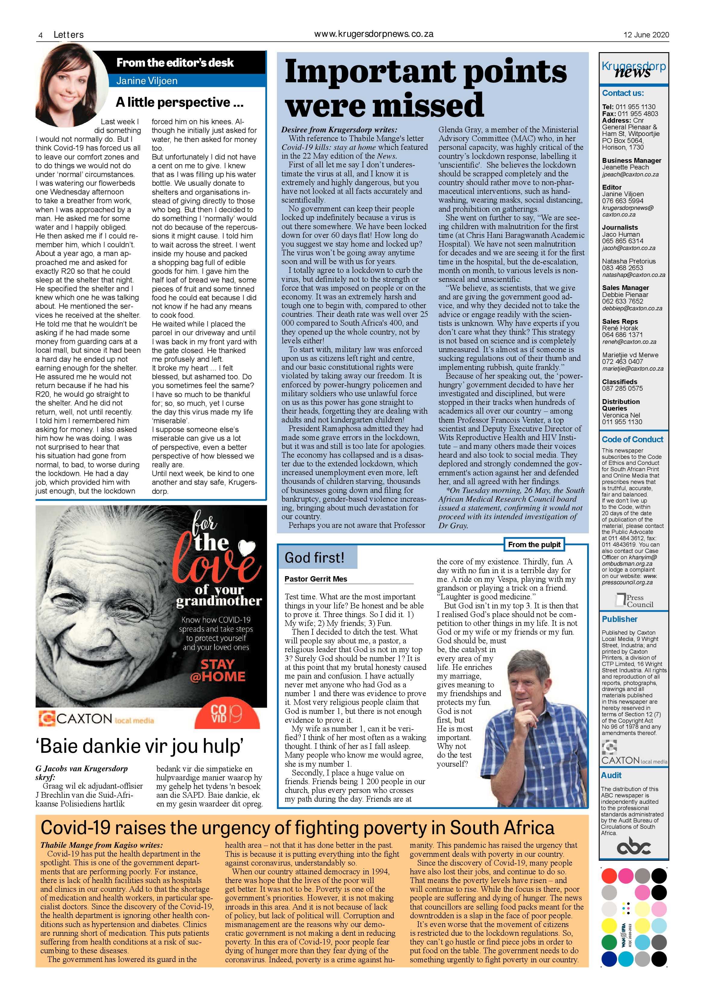 Krugersdorp News 12 June 2020 page 4