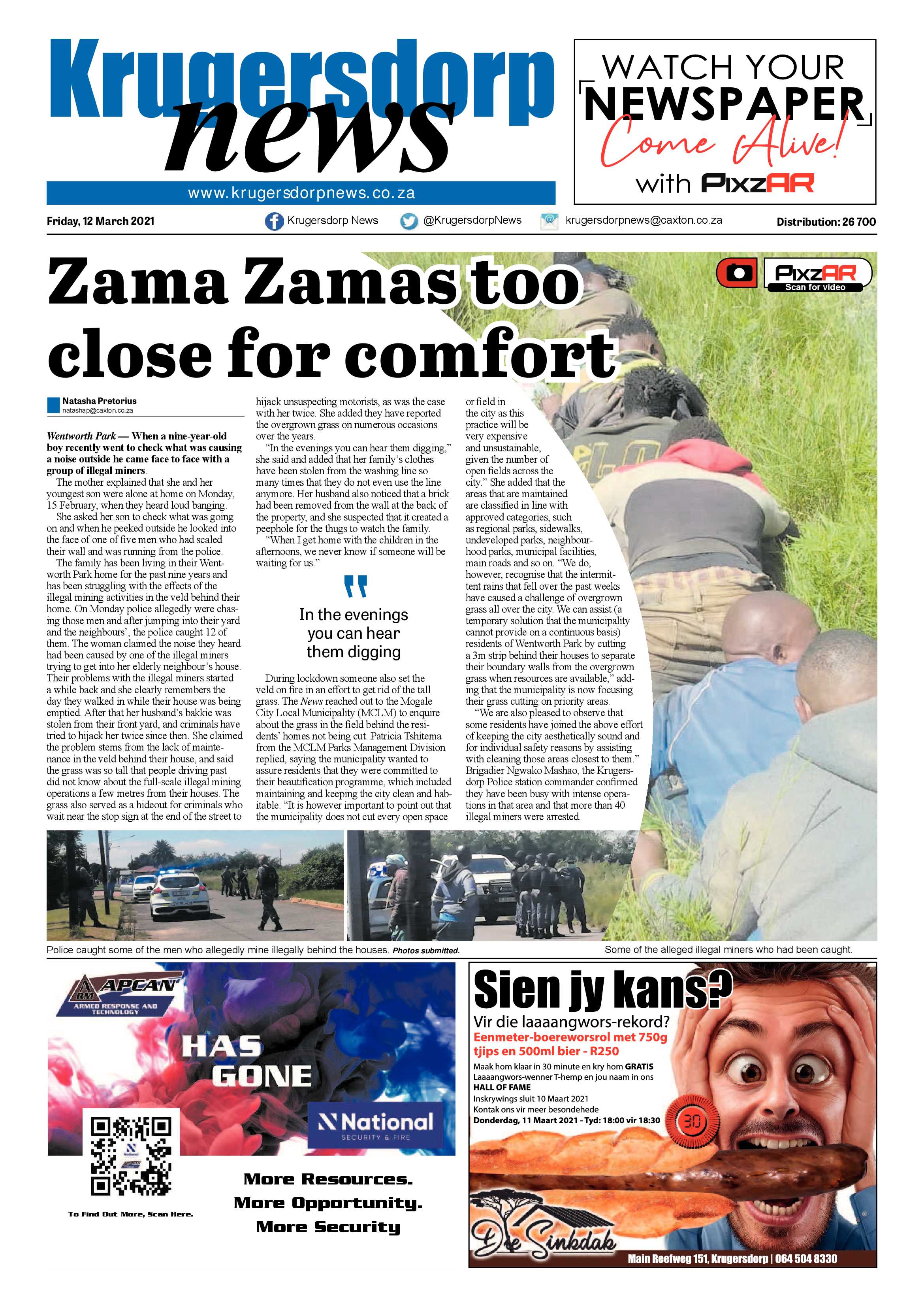 Krugersdorp News 12 March 2021 page 1