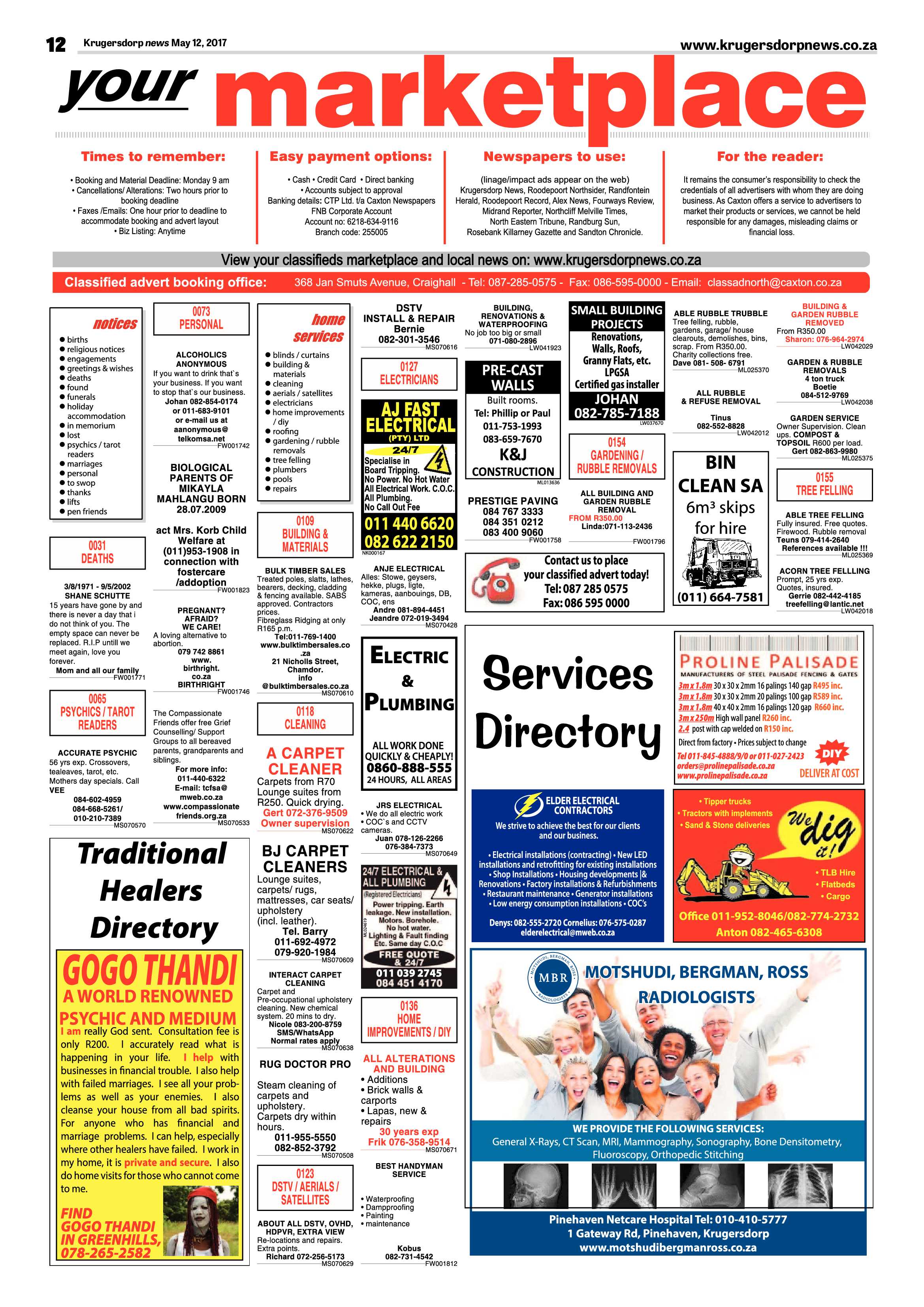 Krugersdorp News 12 May 2017 page 12