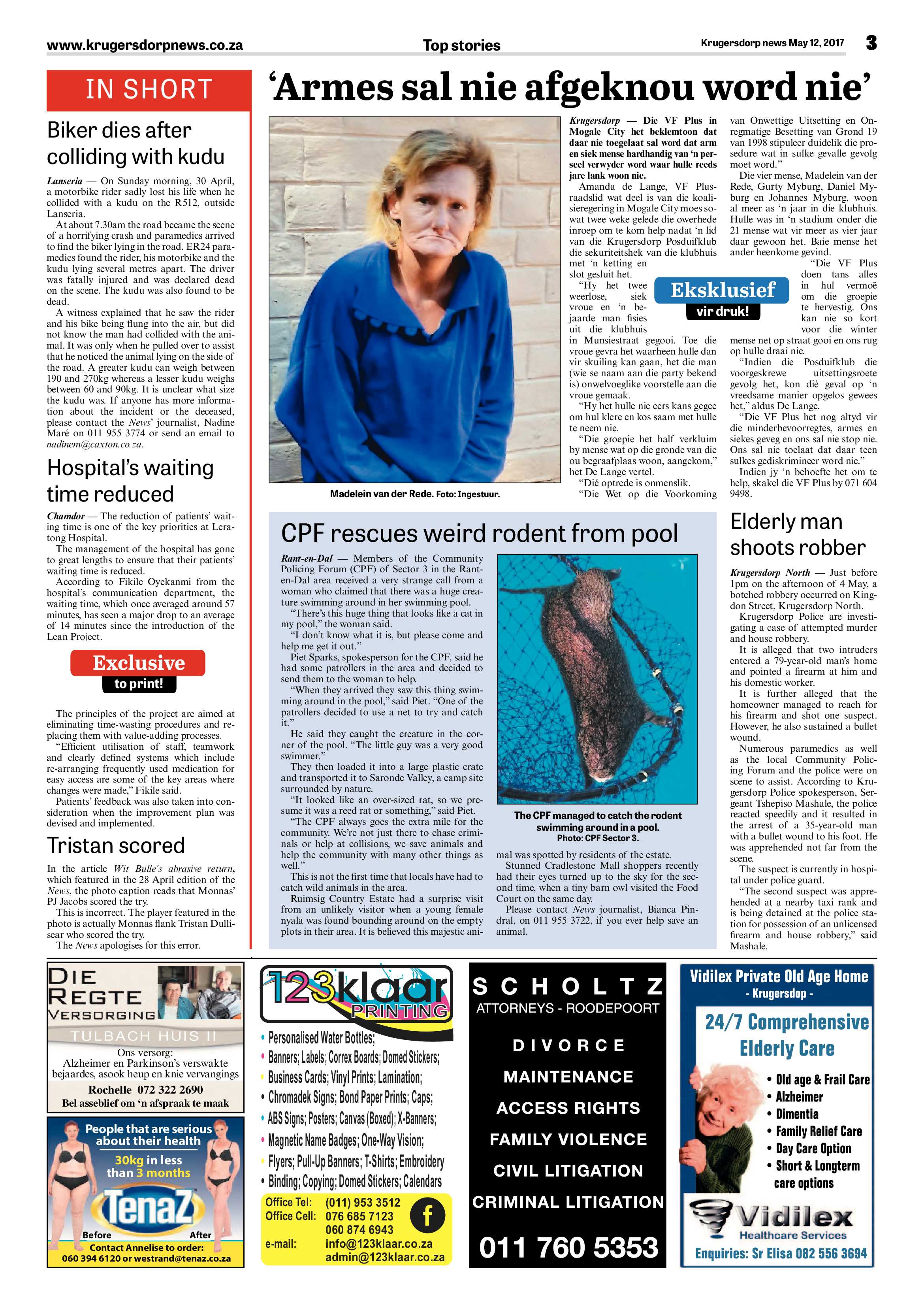 Krugersdorp News 12 May 2017 page 3